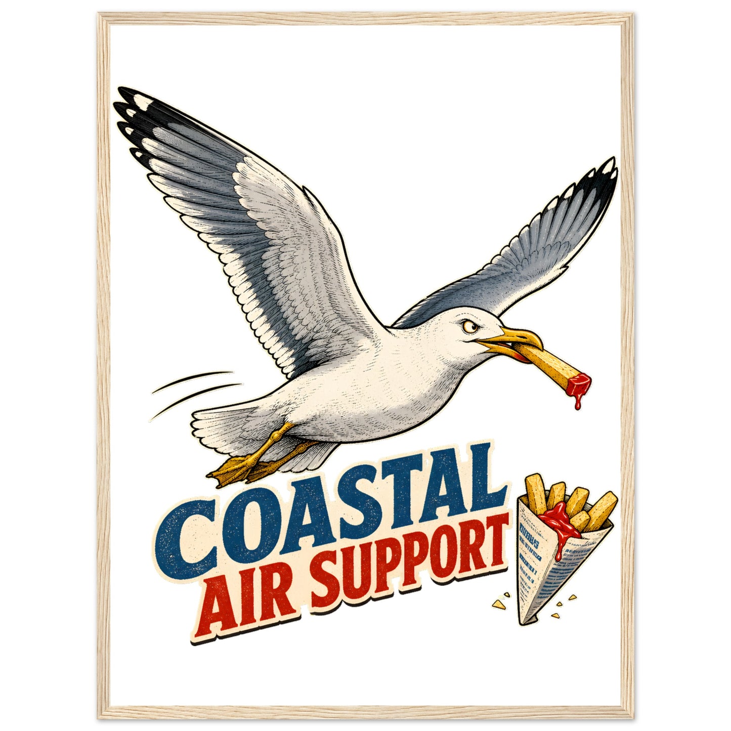 Coastal Air Support Seagull Graphic Framed Wall Art — product view 9