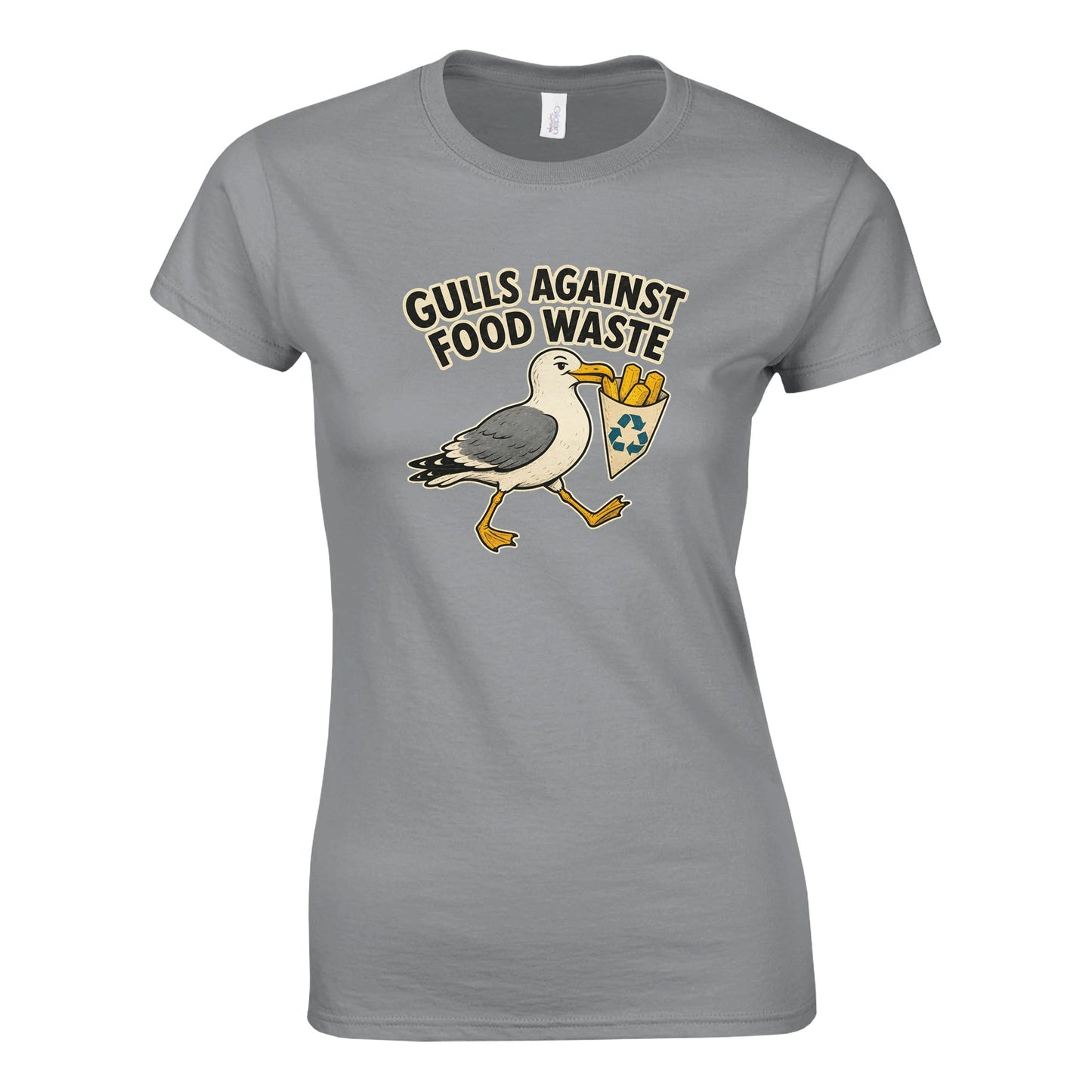 Gulls Against Food Waste Graphic Women's T-shirt — product view 5