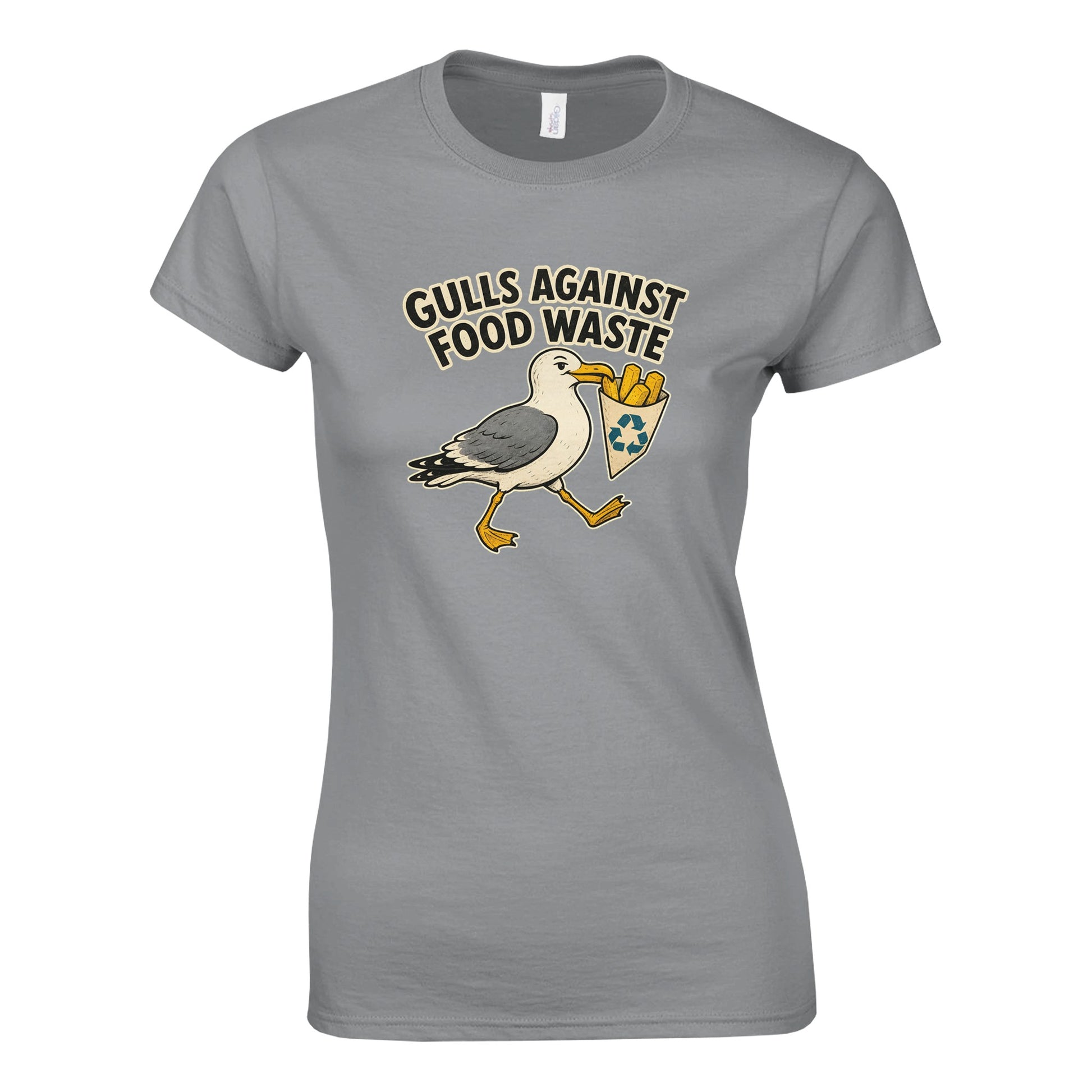 Gulls Against Food Waste Graphic Women's T-shirt — product view 5
