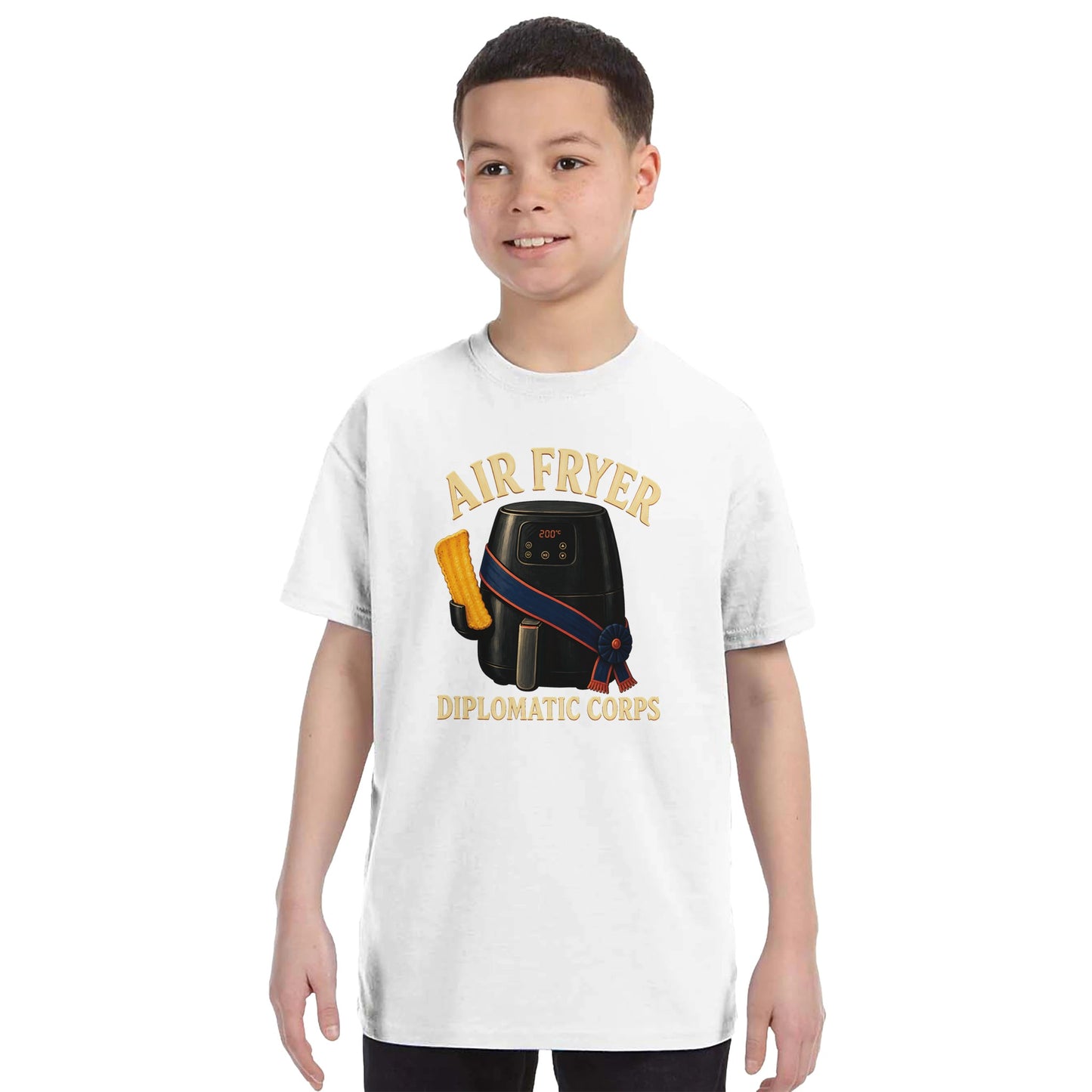 Air Fryer Diplomatic Corps Kids' T-shirt — product view 16