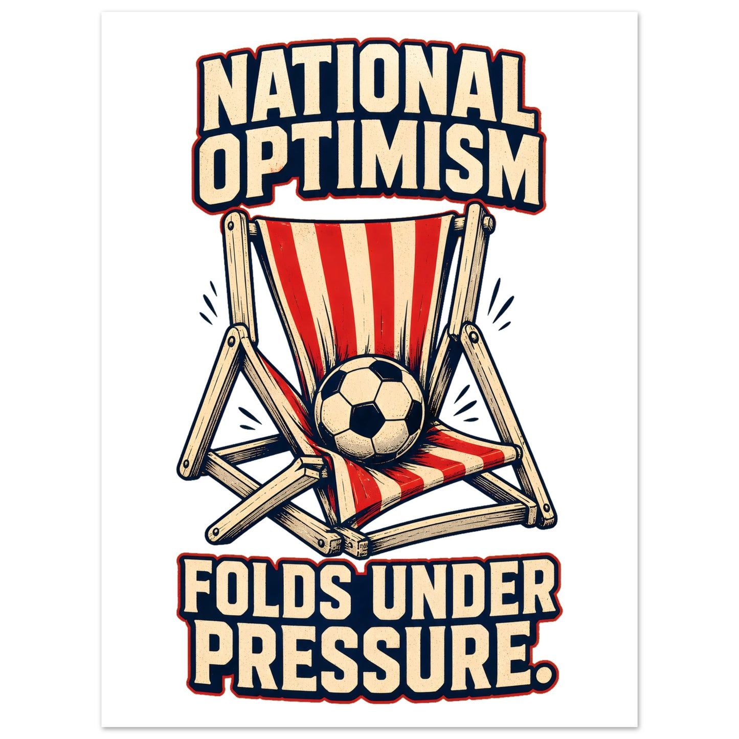 National Optimism Folds Under Pressure Football Poster — product view 5