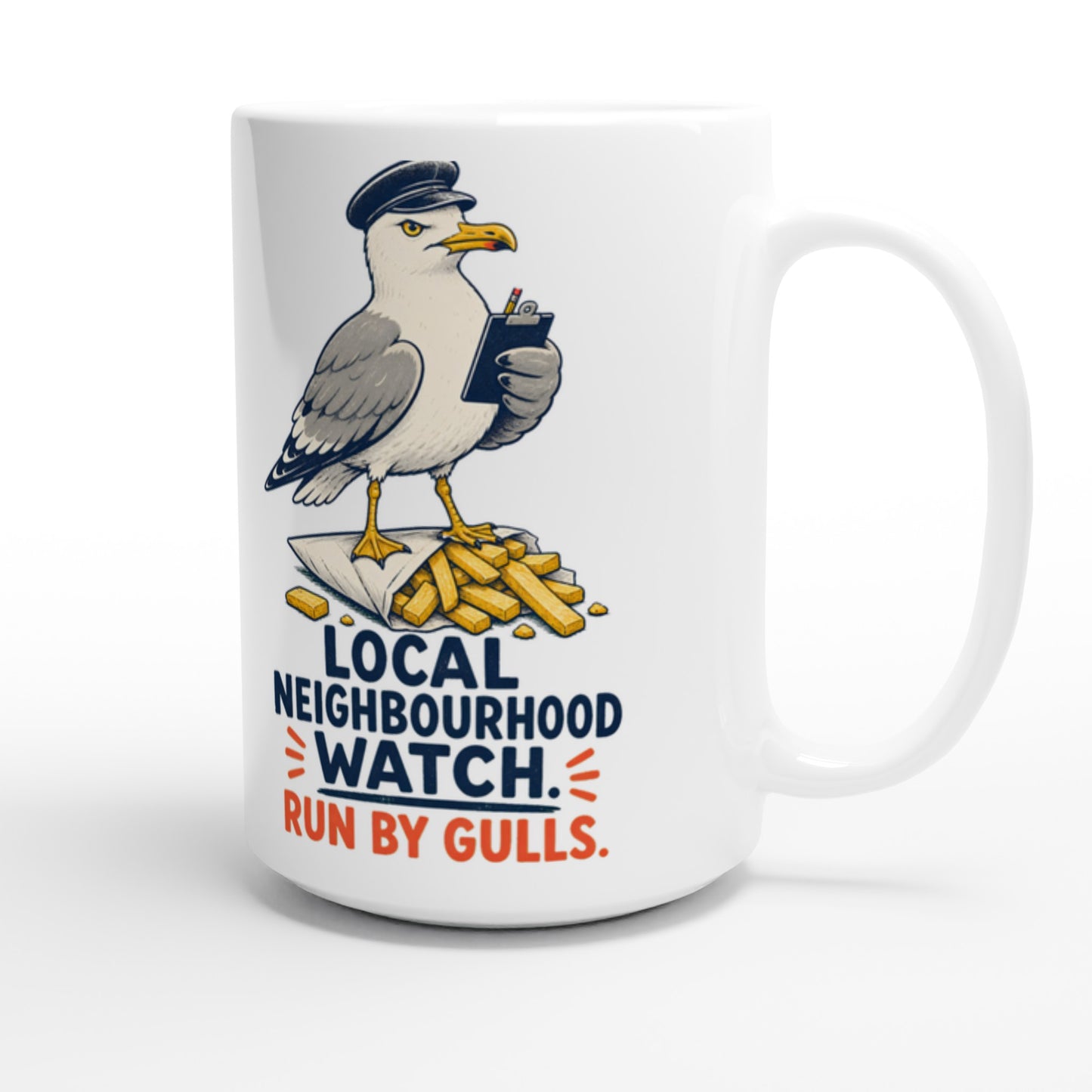 Local Neighbourhood Watch: Run by Gulls Large Mug — product view 3