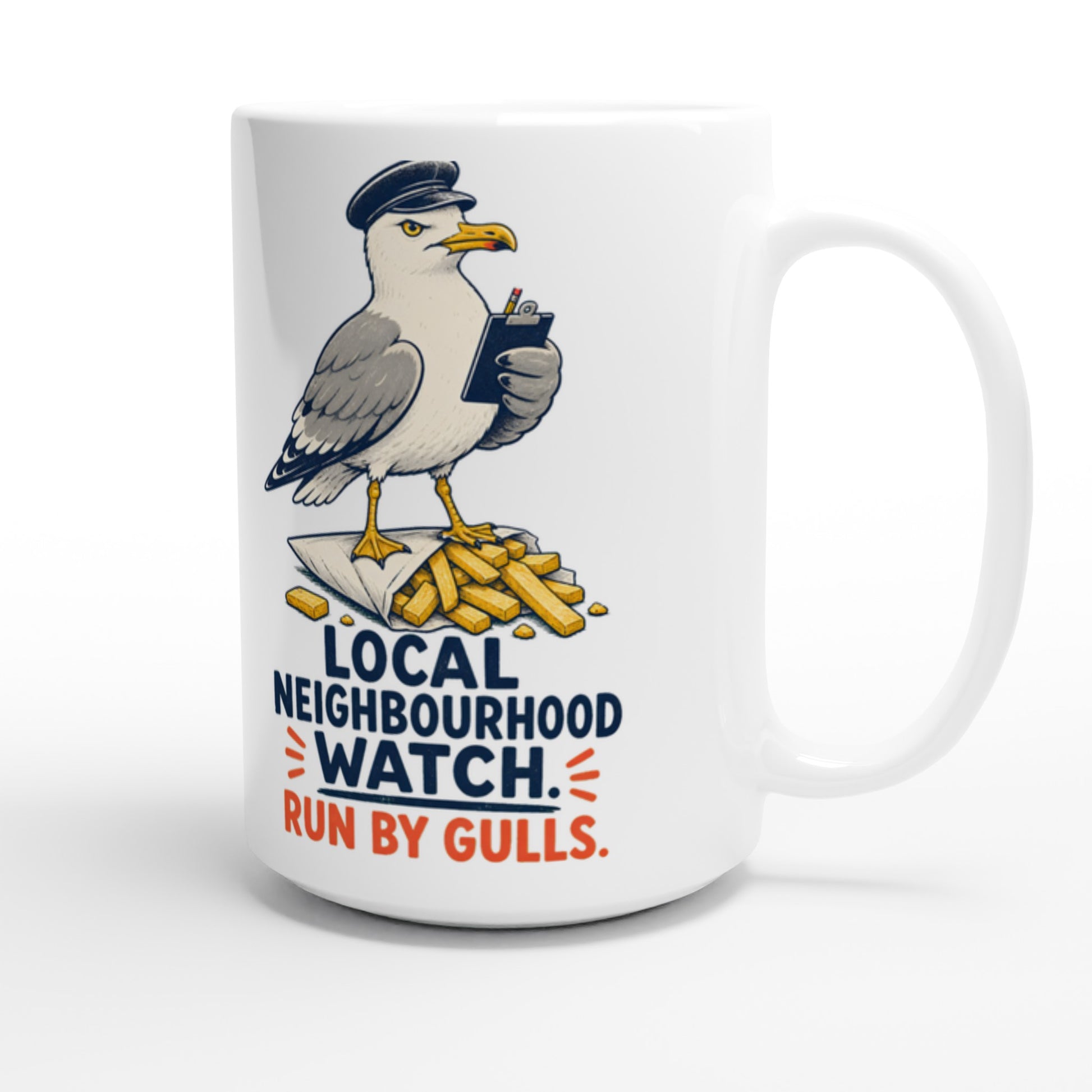 Local Neighbourhood Watch: Run by Gulls Large Mug — product view 3