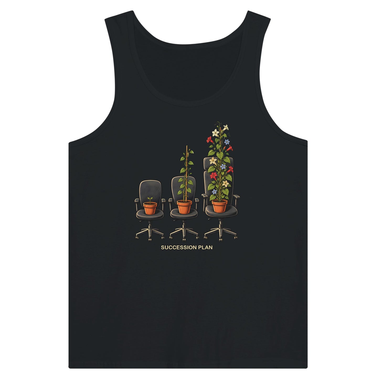 Succession Plan Office Chair Garden Graphic Premium Unisex Tank Top — product view 8