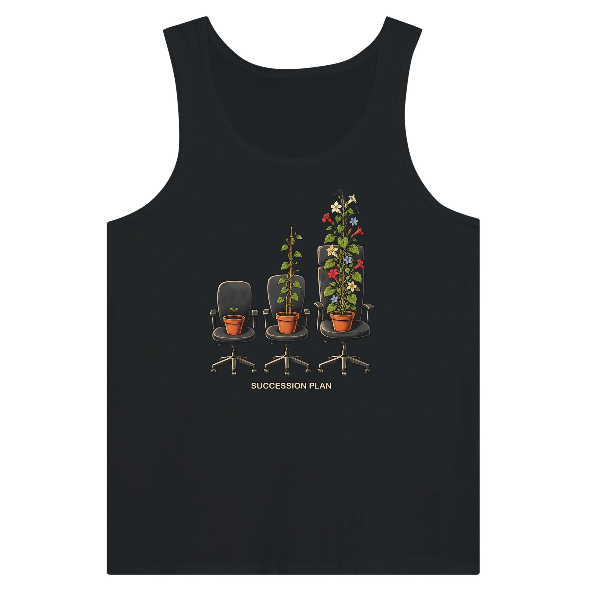 Succession Plan Office Chair Garden Graphic Premium Unisex Tank Top — product view 8