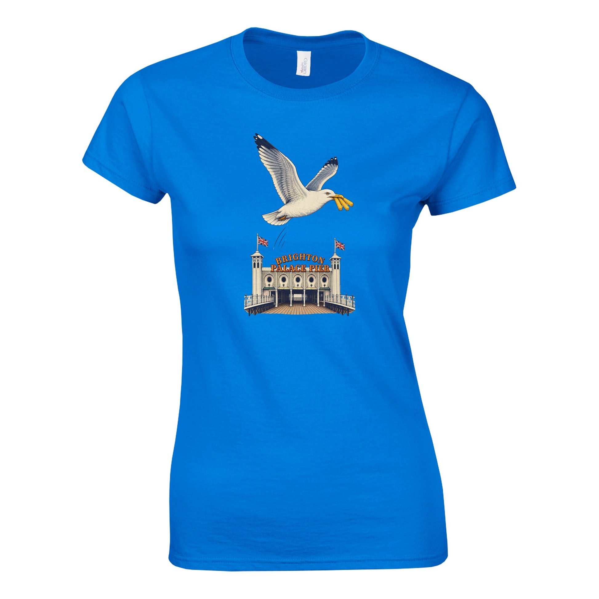 Brighton Palace Pier Chip Heist Women's T-shirt — product view 7