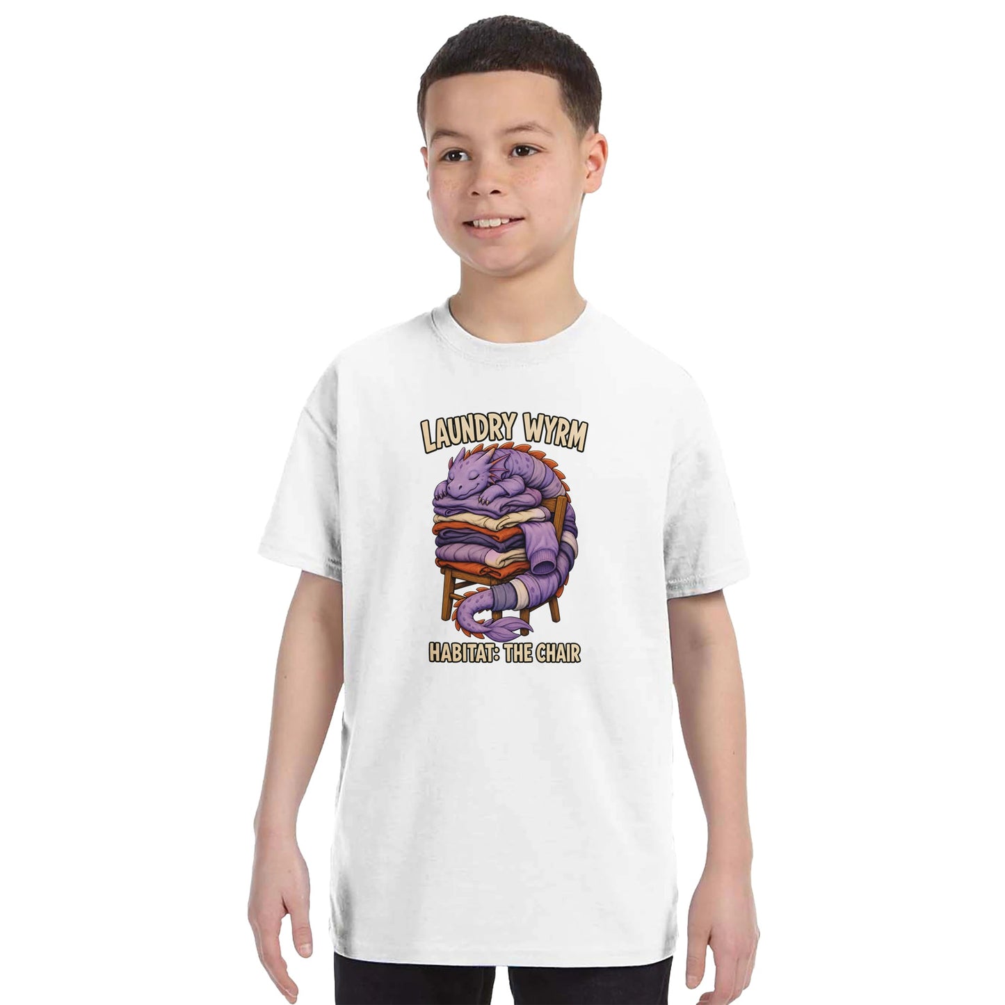 Laundry Wyrm – Habitat: The Chair Kids' T-shirt — product view 16