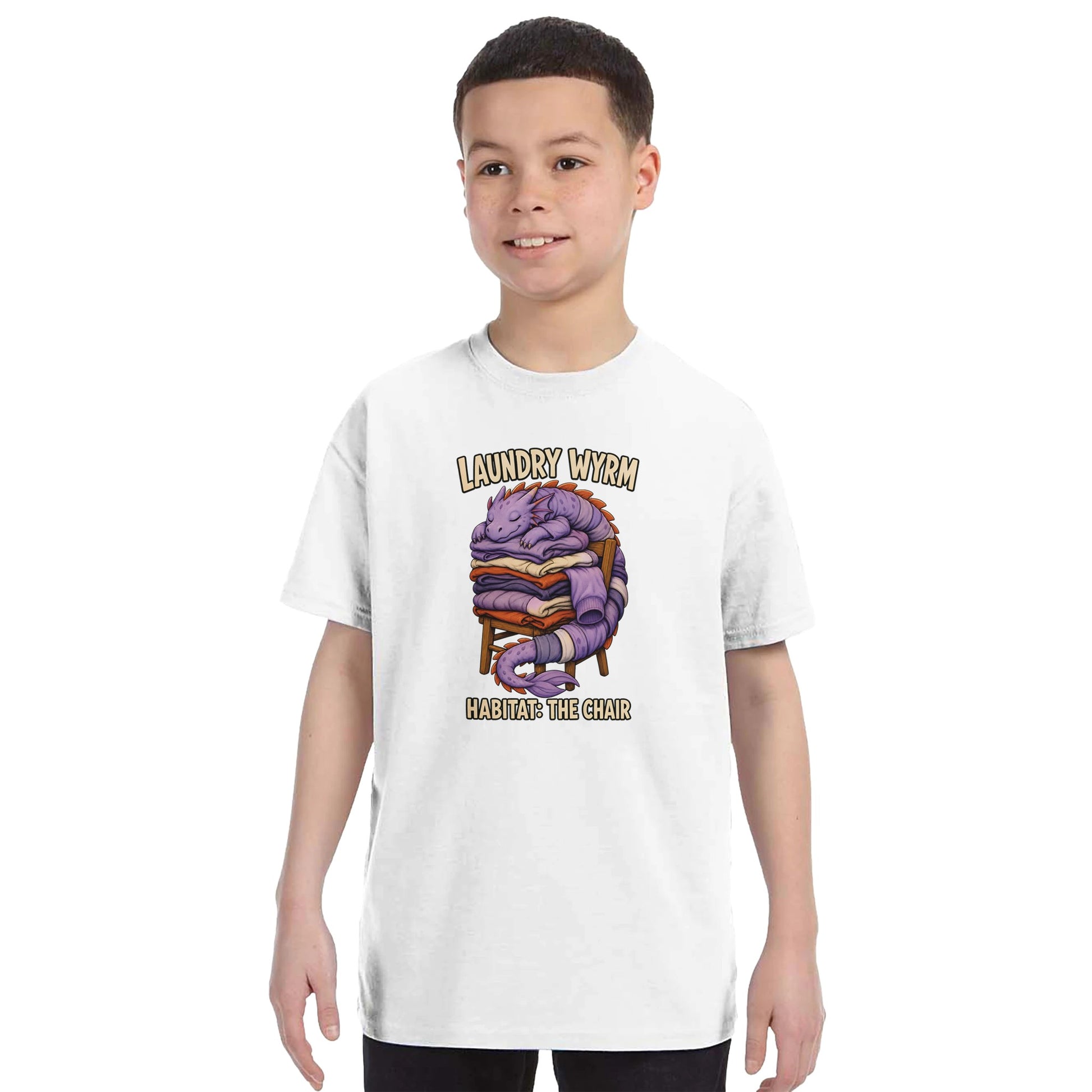Laundry Wyrm – Habitat: The Chair Kids' T-shirt — product view 16