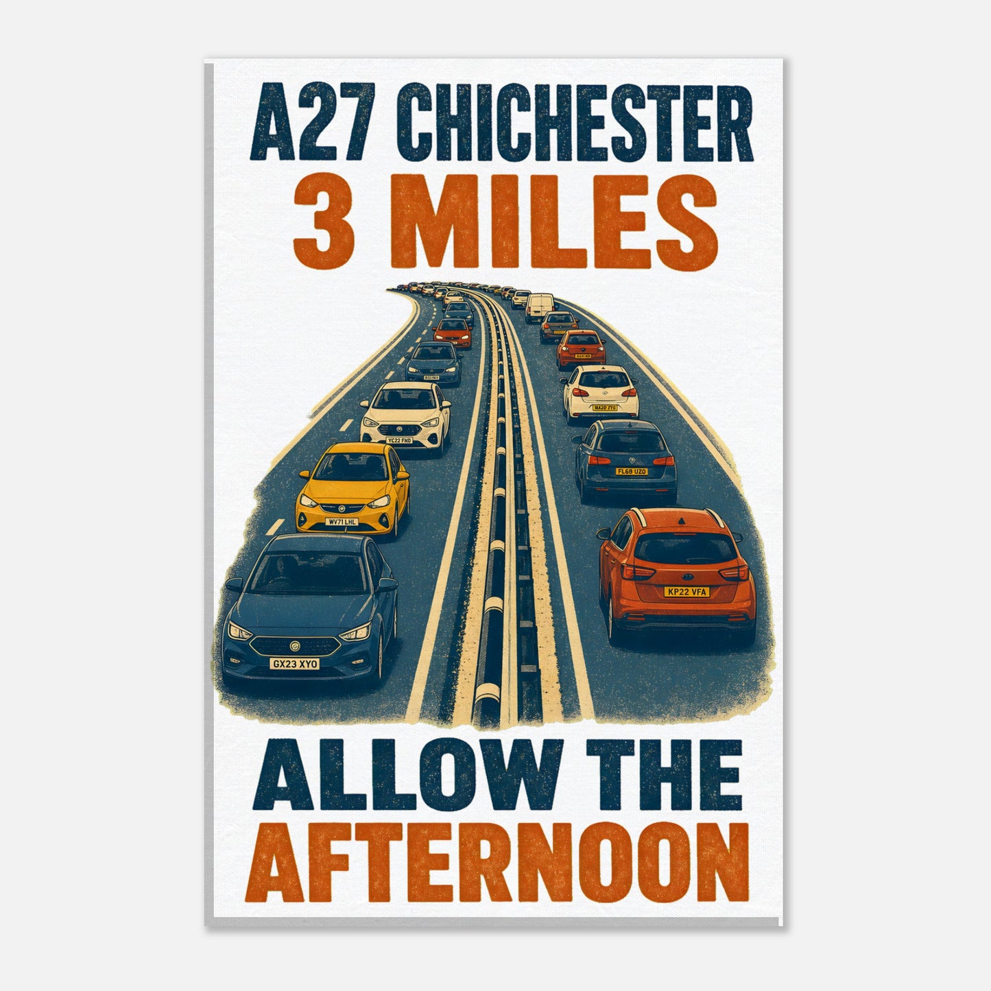A27 Chichester – 3 Miles, Allow the Afternoon Canvas — product view 3