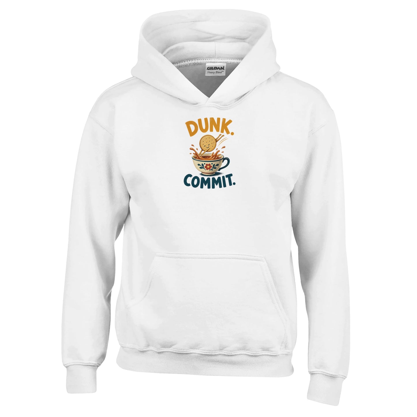 Dunk. Commit. Tea Biscuit Graphic Kids' Hoodie — product view 1