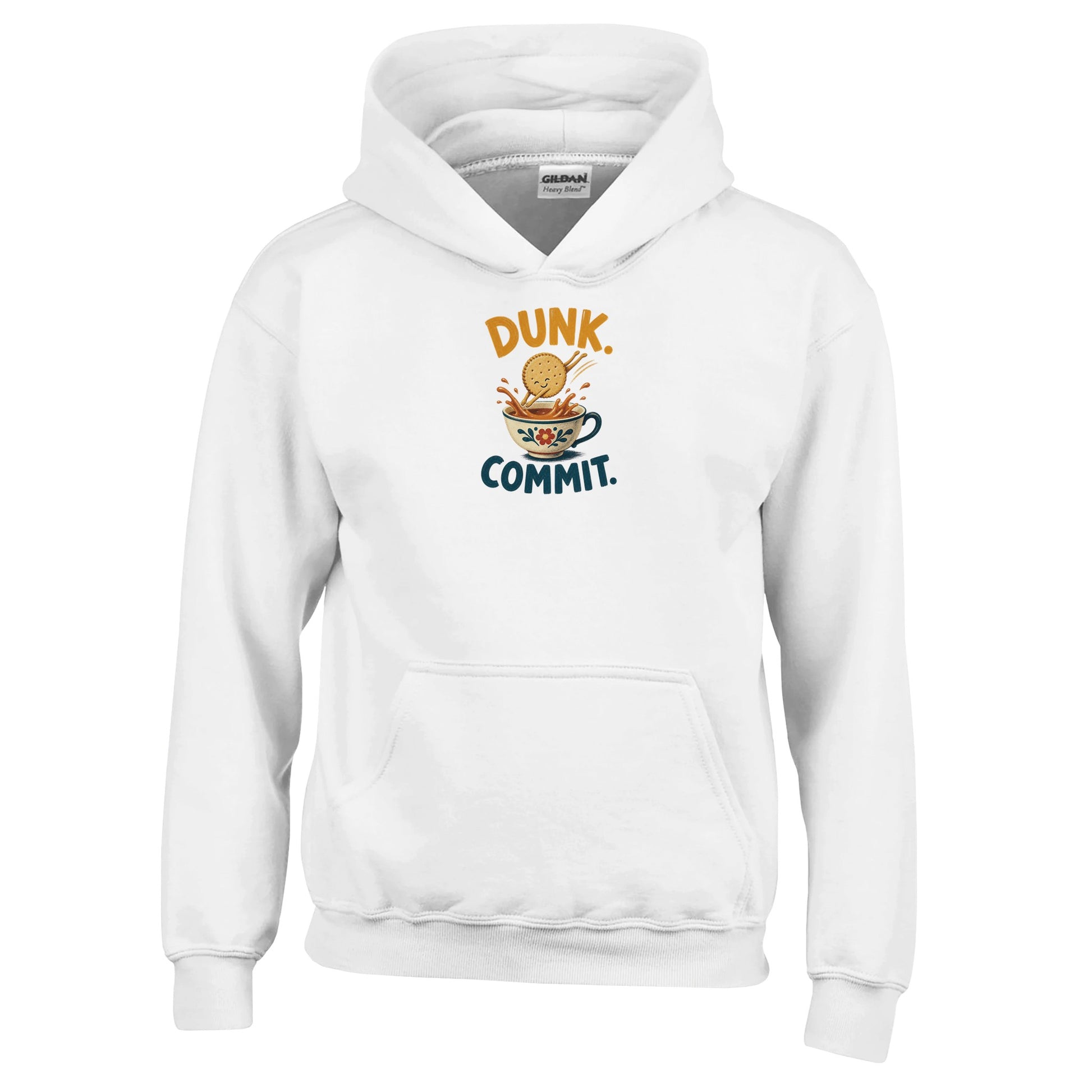 Dunk. Commit. Tea Biscuit Graphic Kids' Hoodie — product view 1