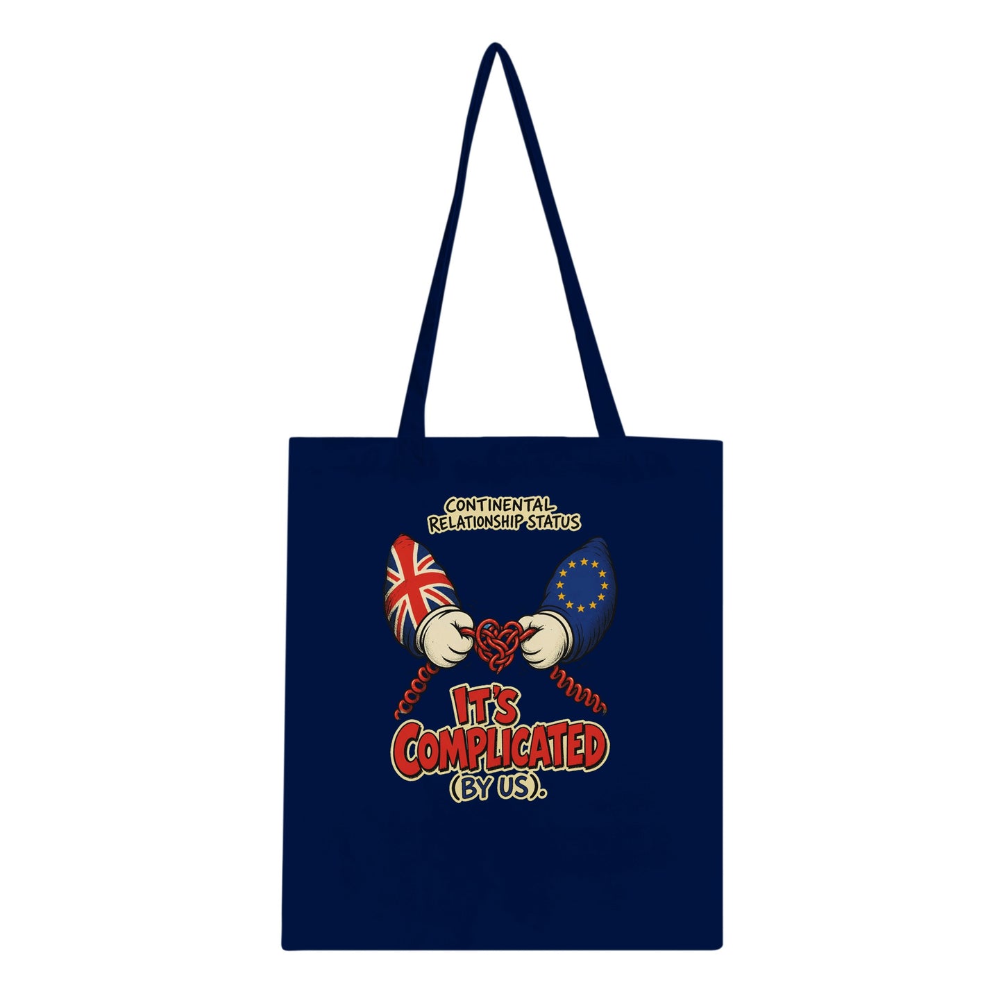 It's Complicated (By Us) UK–EU 1990s Cartoon Tote Bag — product view 2