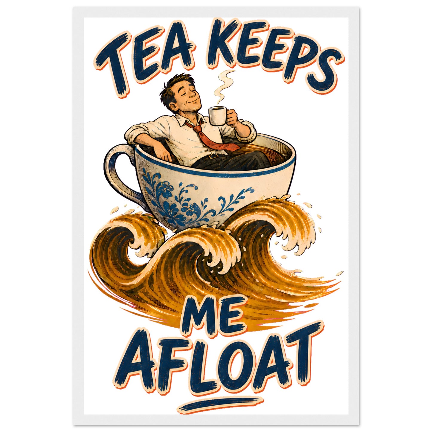 Tea Keeps Me Afloat Framed Wall Art — product view 1