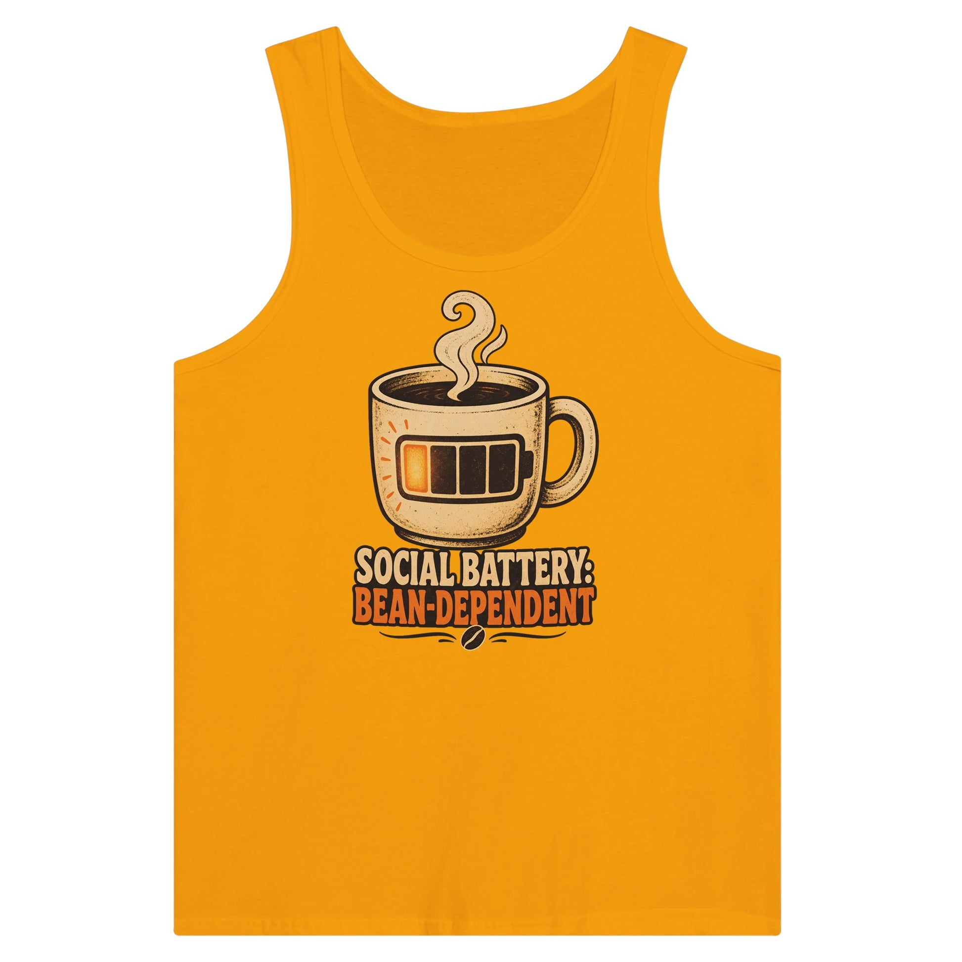 Social Battery: Bean-Dependent Graphic Premium Unisex Tank Top — product view 11