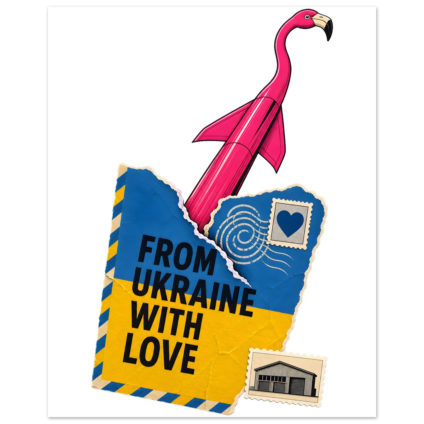 From Ukraine With Love Aluminium Print — product view 2