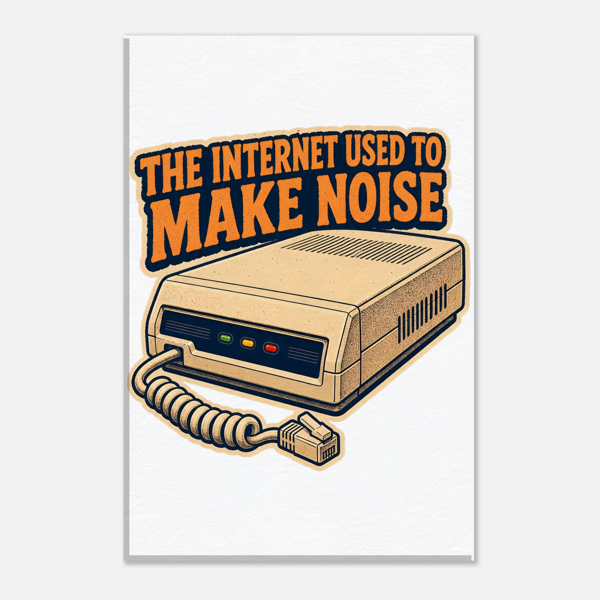 The Internet Used to Make Noise Retro Tech Graphic Canvas — product view 1