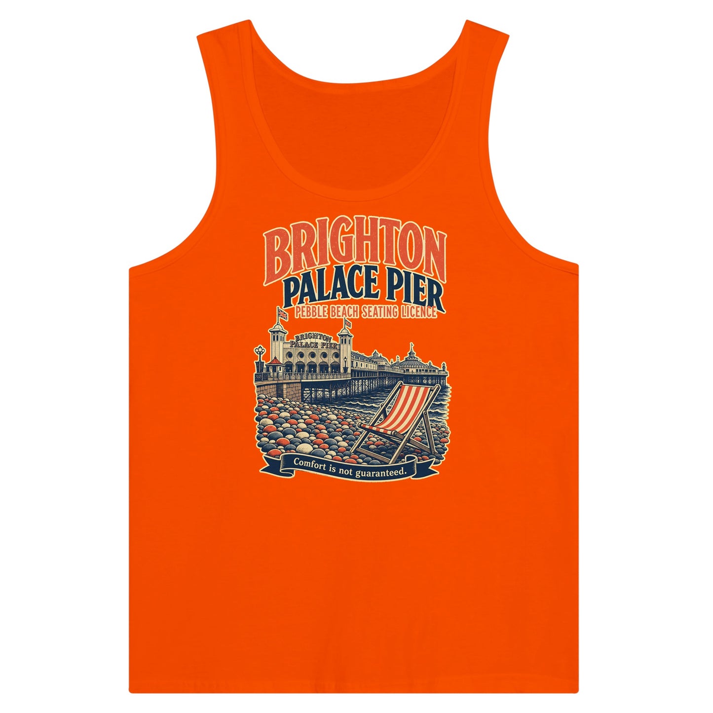 Brighton Pebble Beach Seating Licence Premium Unisex Tank Top — product view 7