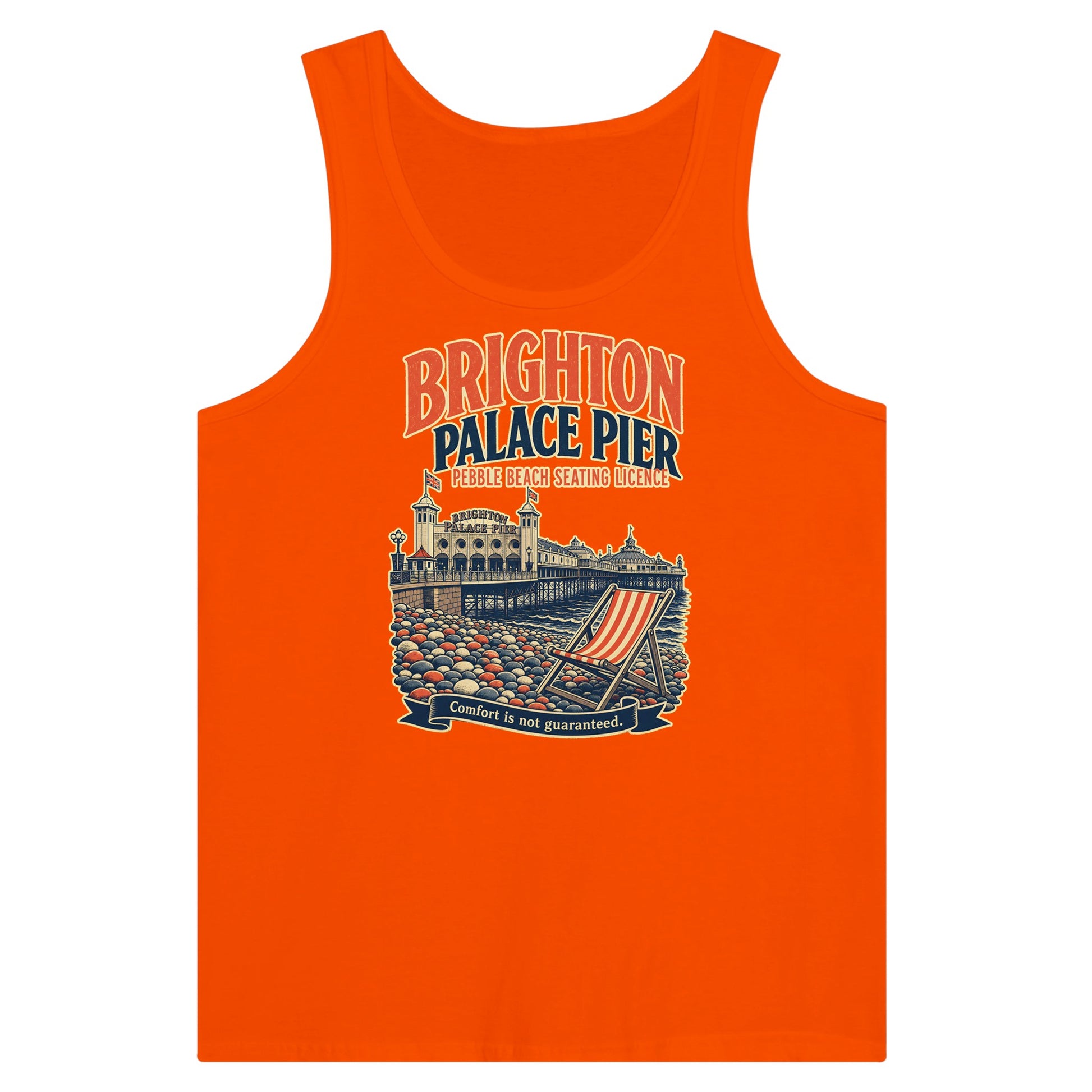 Brighton Pebble Beach Seating Licence Premium Unisex Tank Top — product view 7