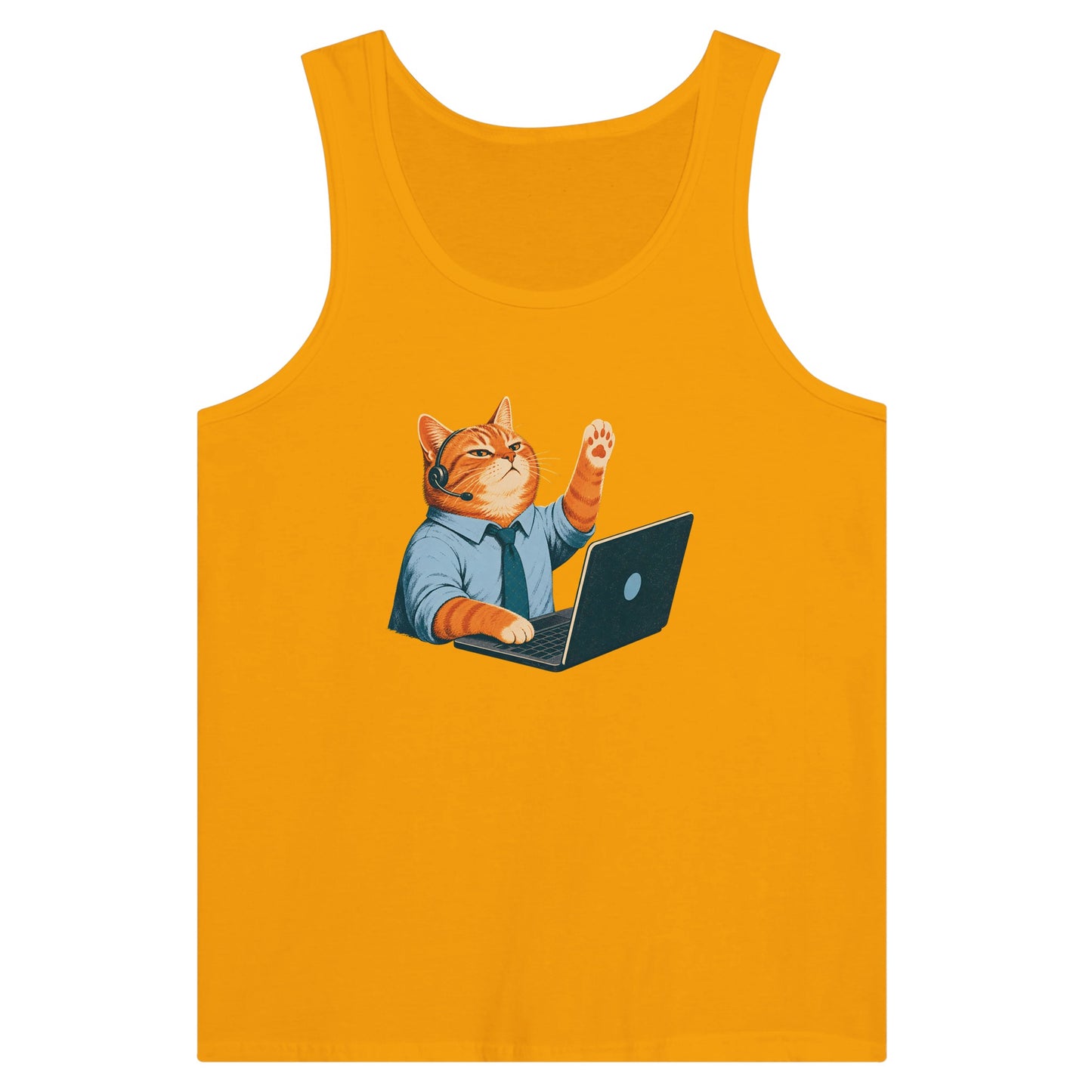 Cat Calls the Meeting Premium Unisex Tank Top — product view 11