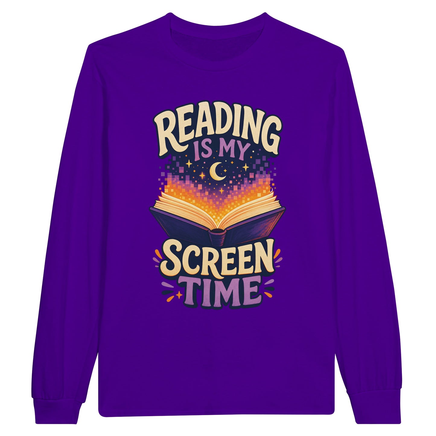 Reading Is My Screen Time Book Graphic Long-Sleeve T-shirt — product view 13