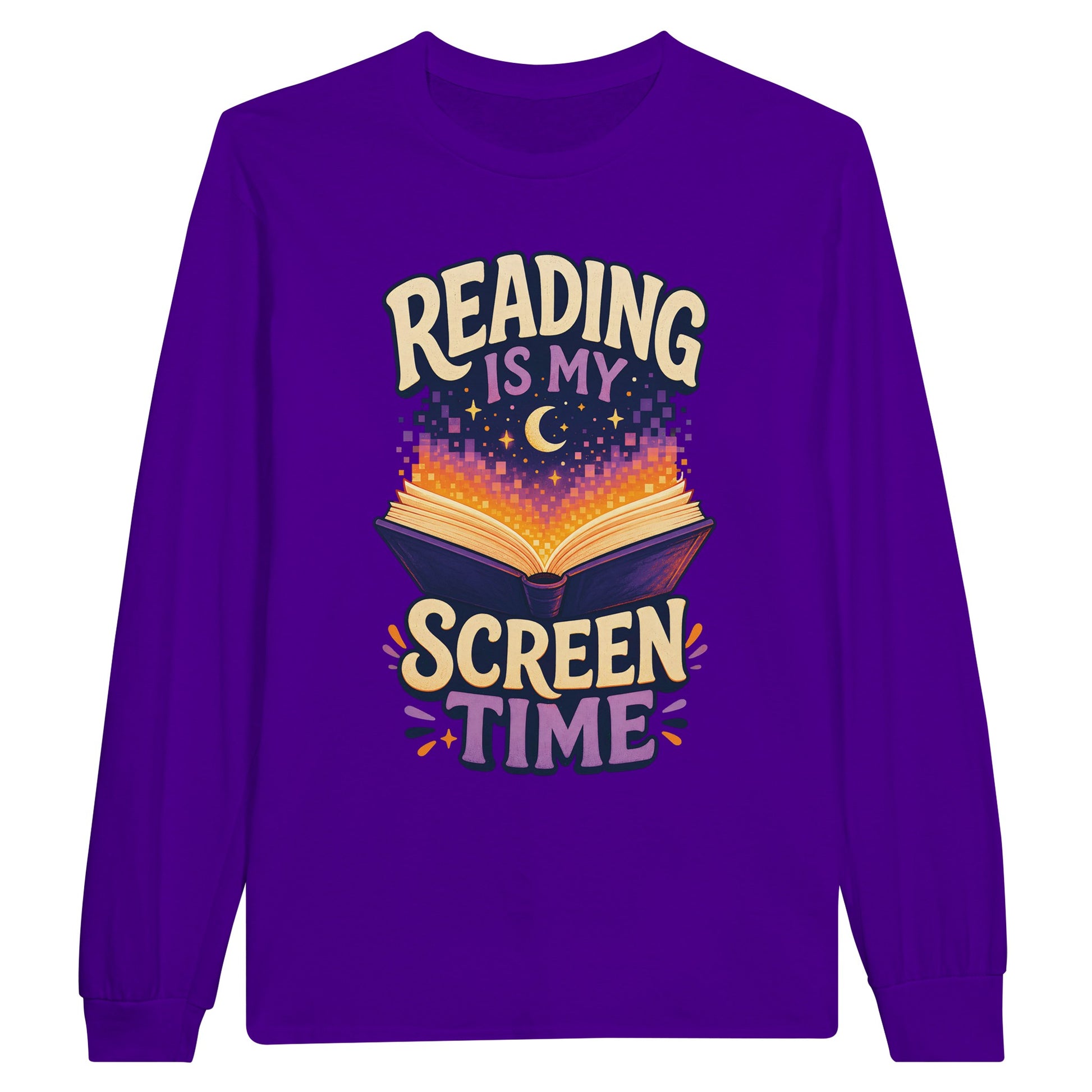 Reading Is My Screen Time Book Graphic Long-Sleeve T-shirt — product view 13