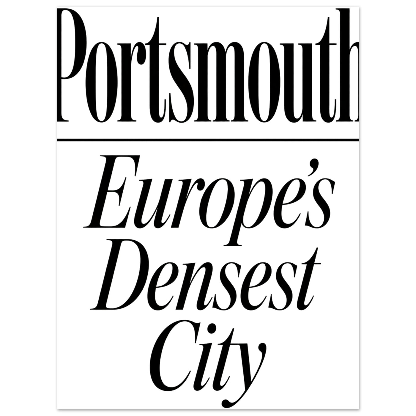 Portsmouth — Europe's Densest City Aluminium Print