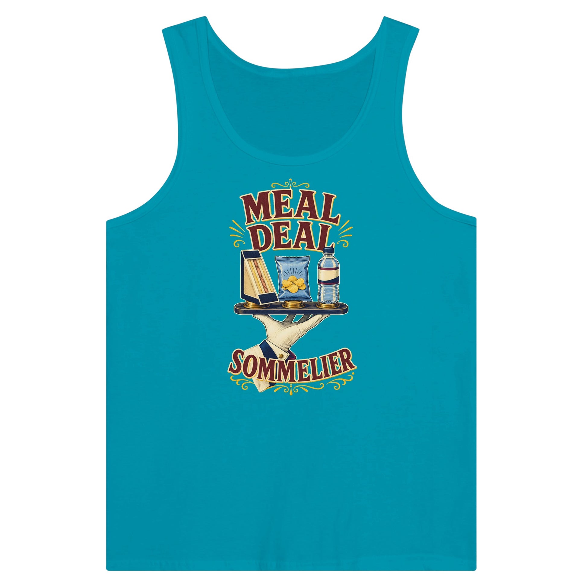 Meal Deal Sommelier British Lunch Design Premium Unisex Tank Top — product view 2