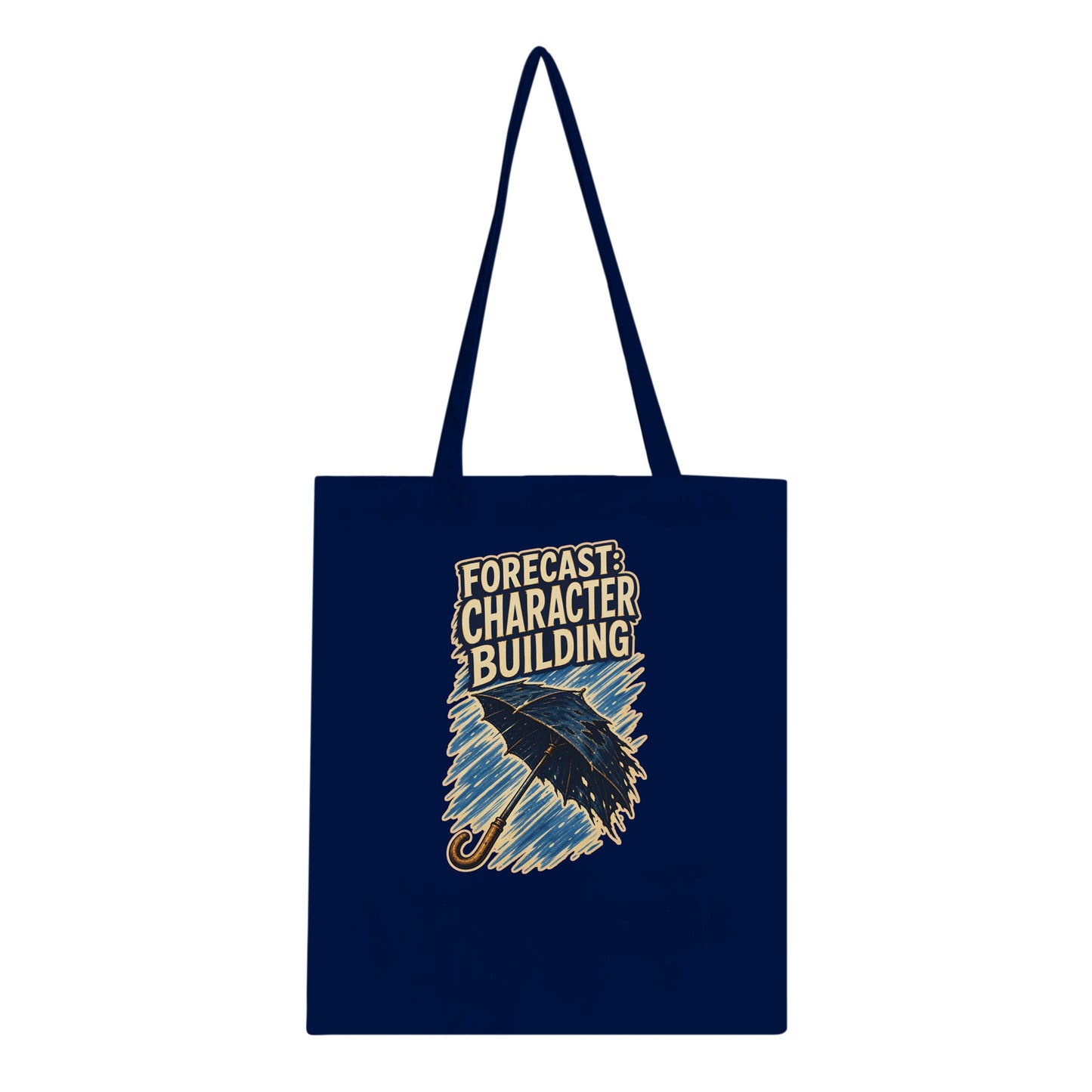 Forecast: Character Building – British Weather Tote Bag — product view 2