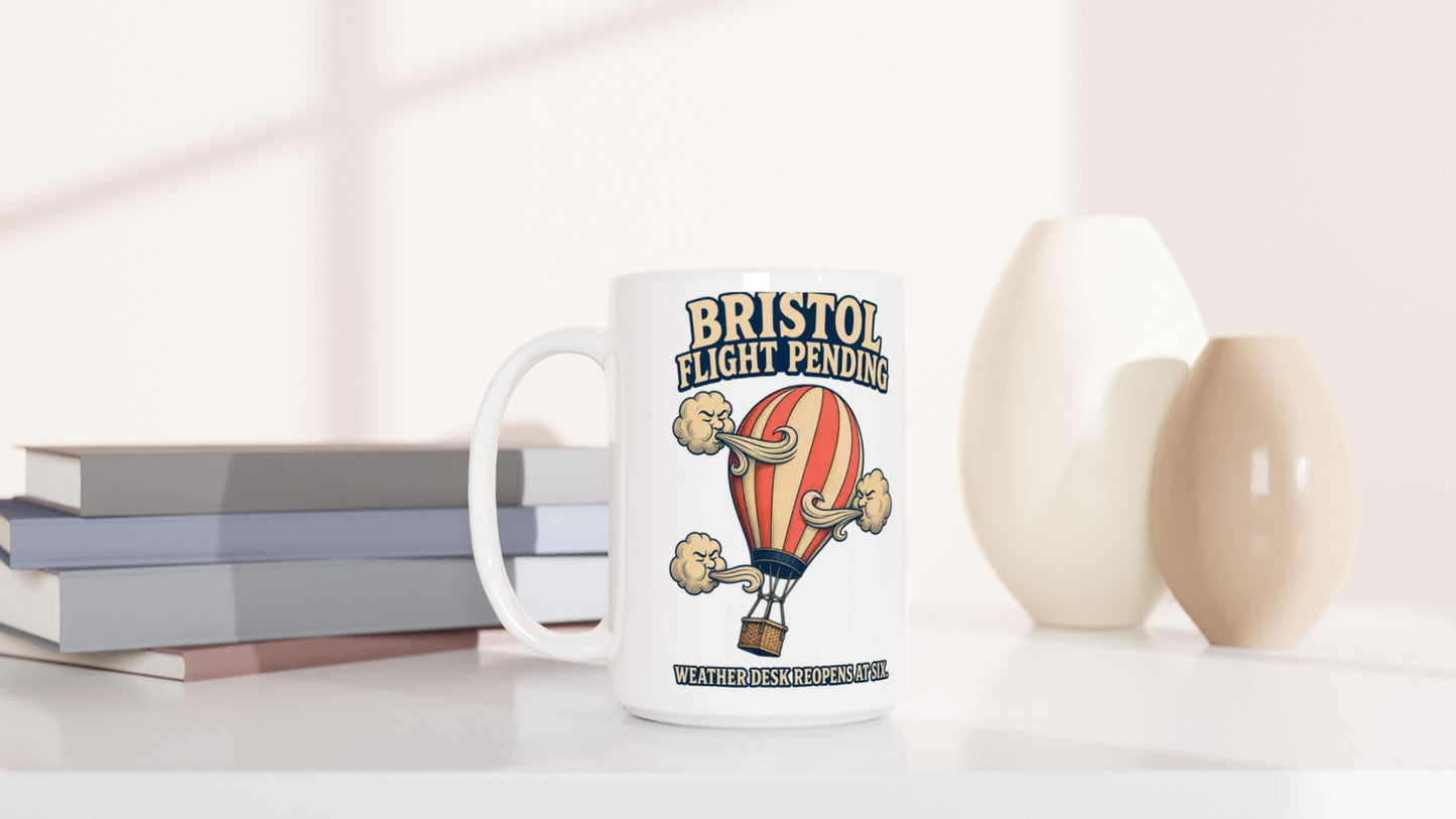Bristol Flight Pending – Weather Desk Large Mug — product view 6