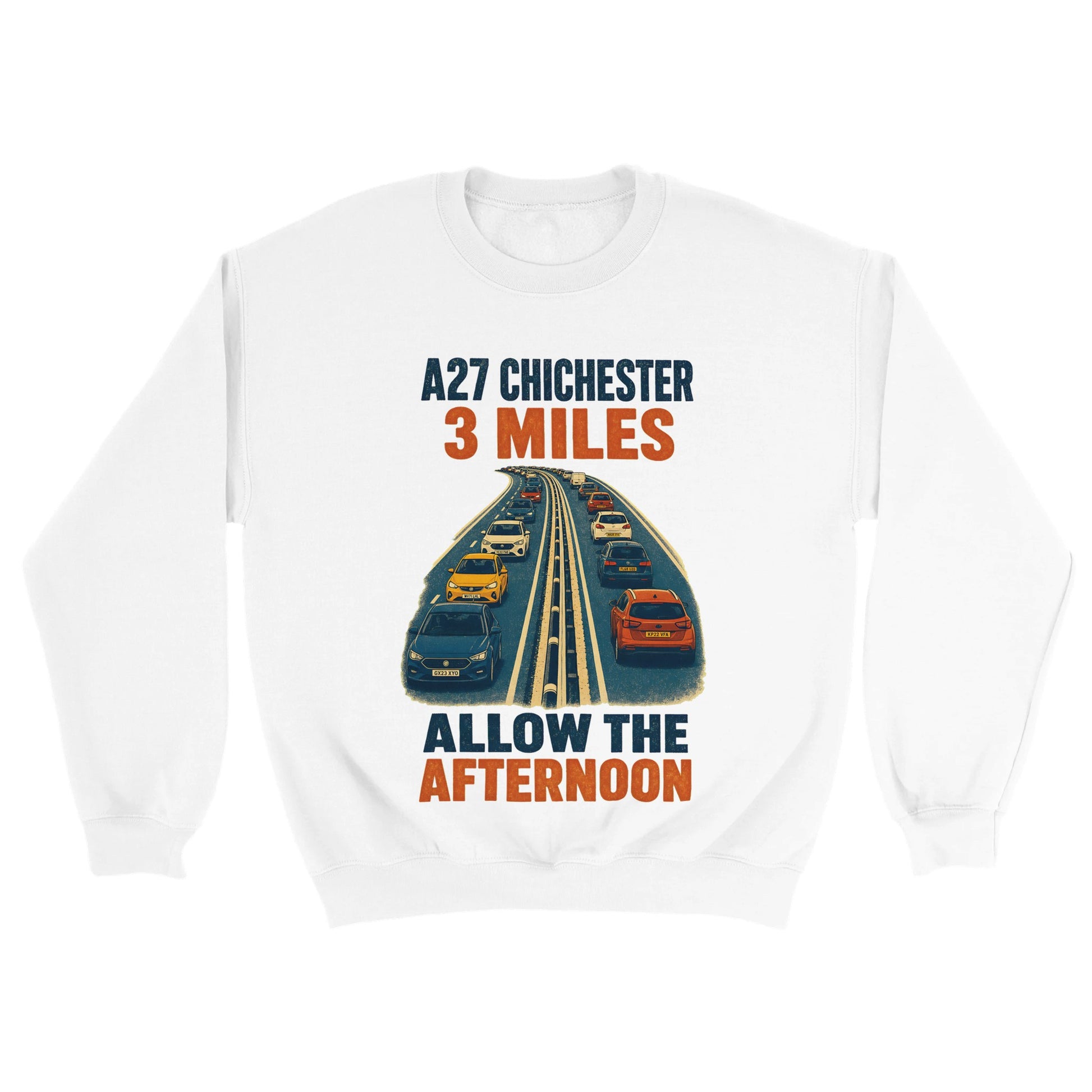 A27 Chichester – 3 Miles, Allow the Afternoon Sweatshirt — product view 18