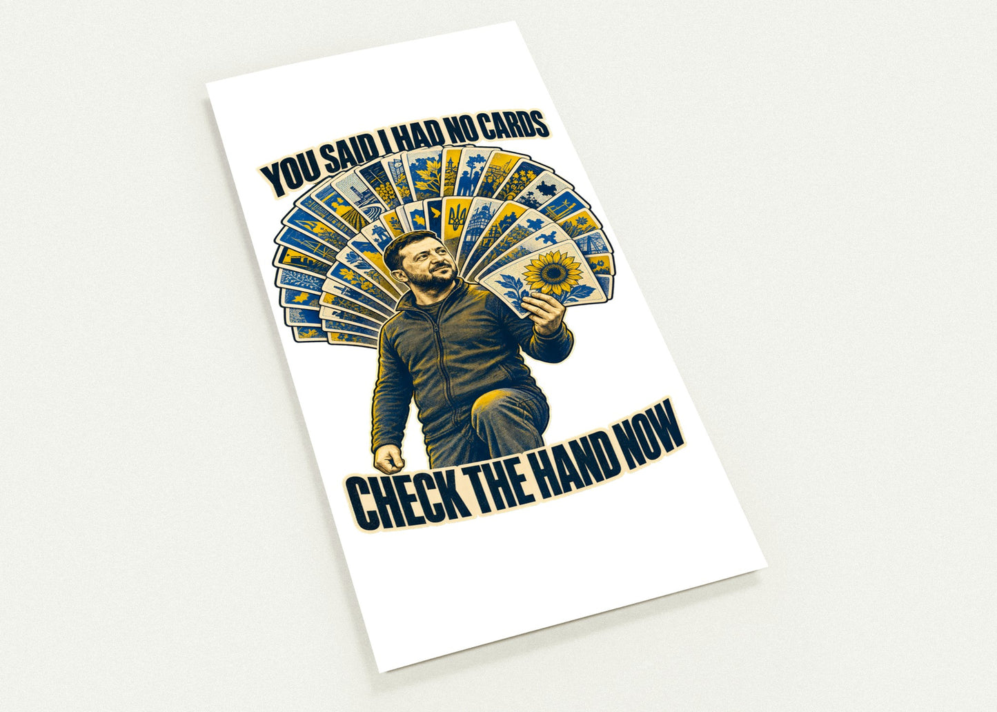 You Said I Had No Cards – Zelenskyy Satire Postcard Pack — product view 1