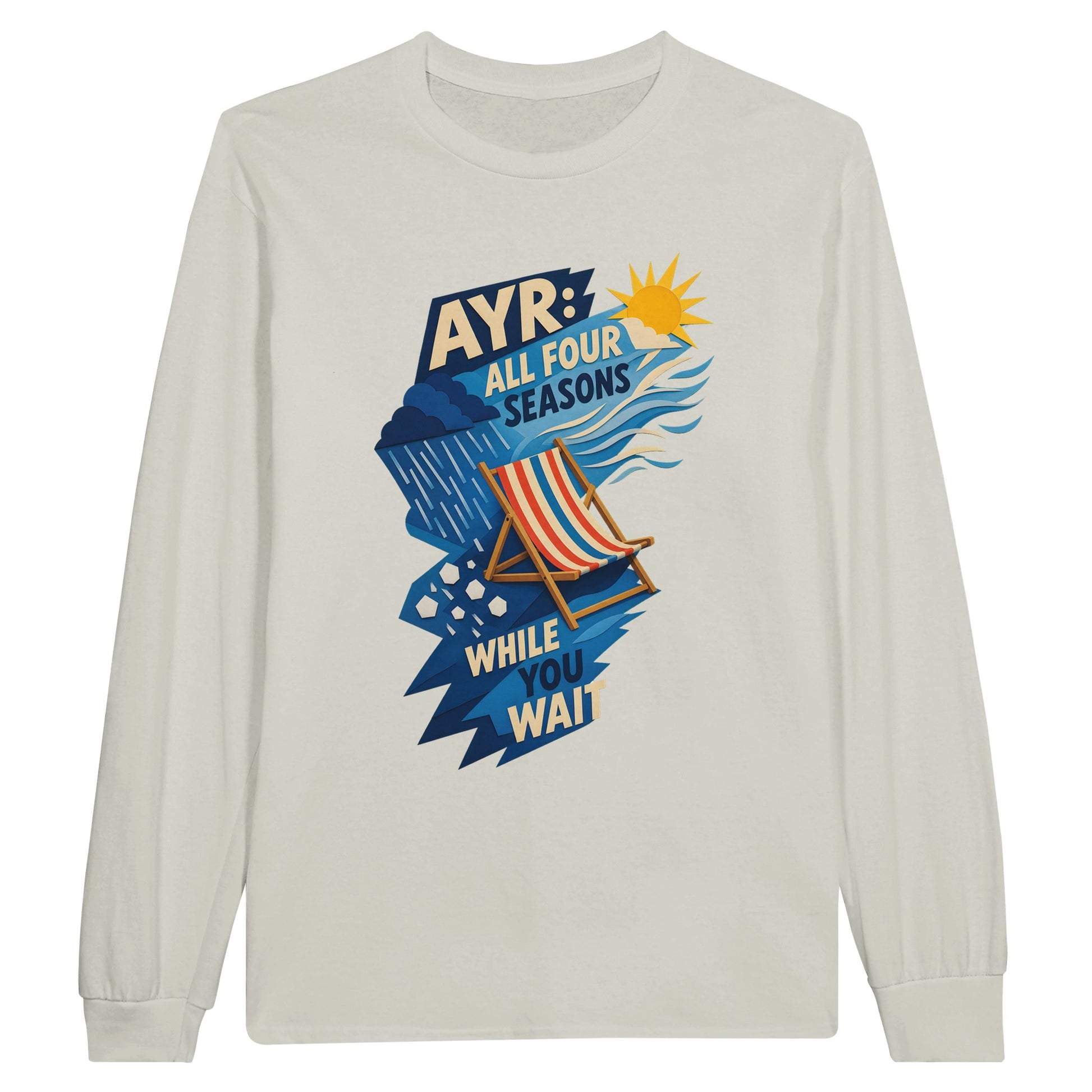 Ayr: All Four Seasons While You Wait Long-Sleeve T-shirt — product view 14