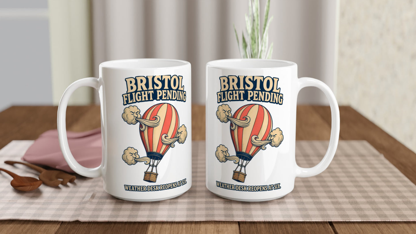Bristol Flight Pending – Weather Desk Large Mug — product view 5