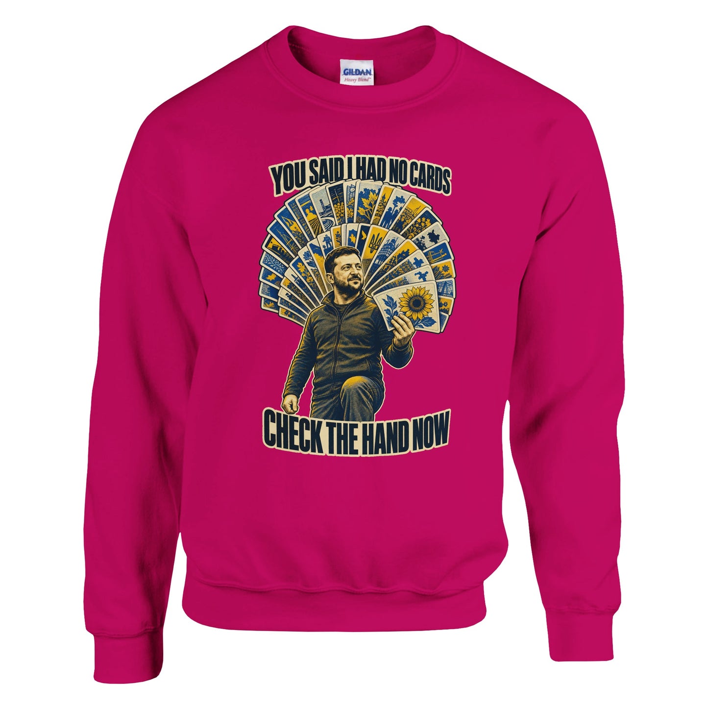 You Said I Had No Cards – Zelenskyy Satire Sweatshirt — product view 3
