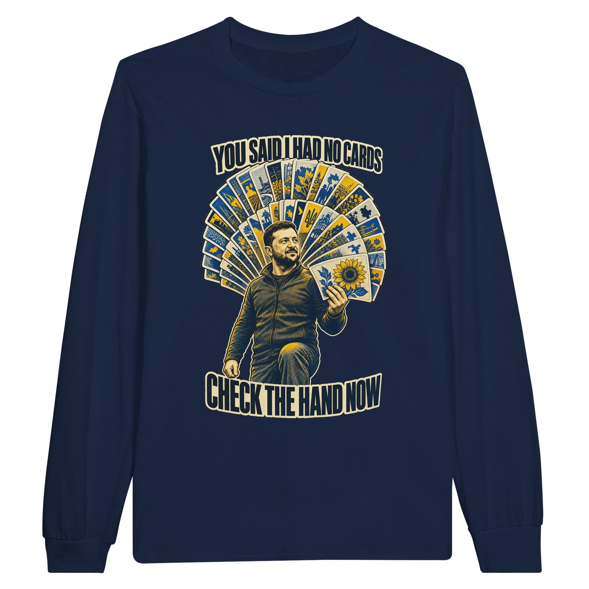You Said I Had No Cards – Zelenskyy Satire Long-Sleeve T-shirt — product view 11