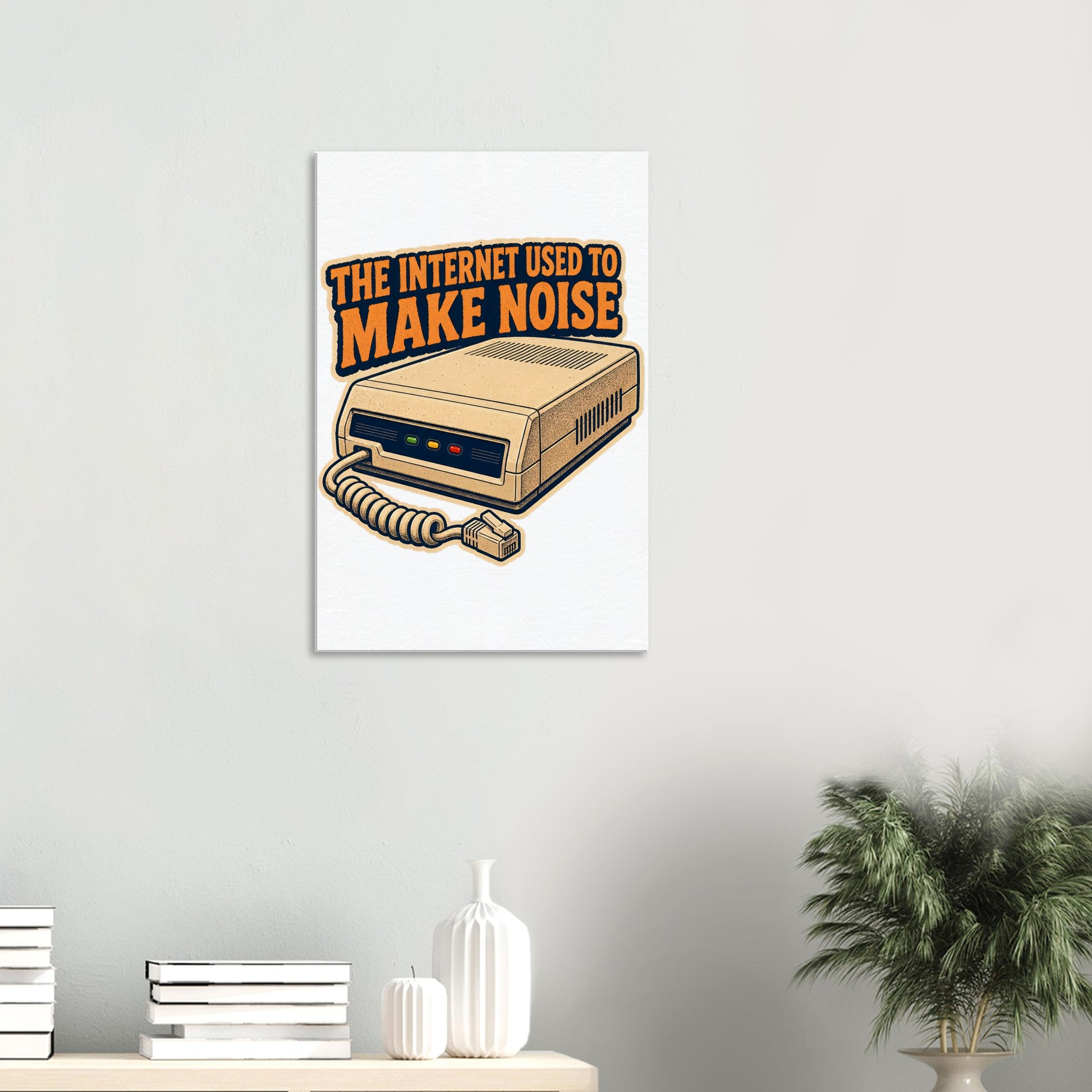 The Internet Used to Make Noise Retro Tech Graphic Canvas — product view 4