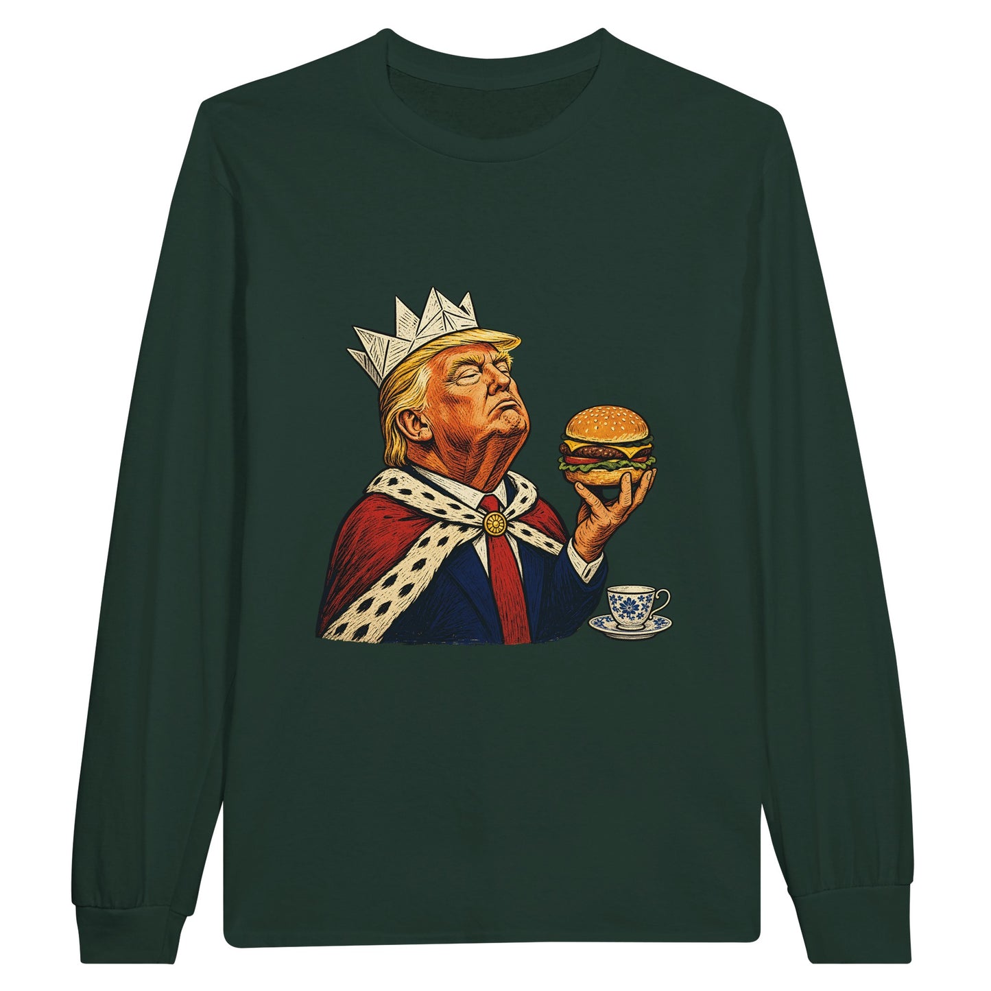 The Very Temporary Monarch — Trump Satire Long-Sleeve T-shirt — product view 5