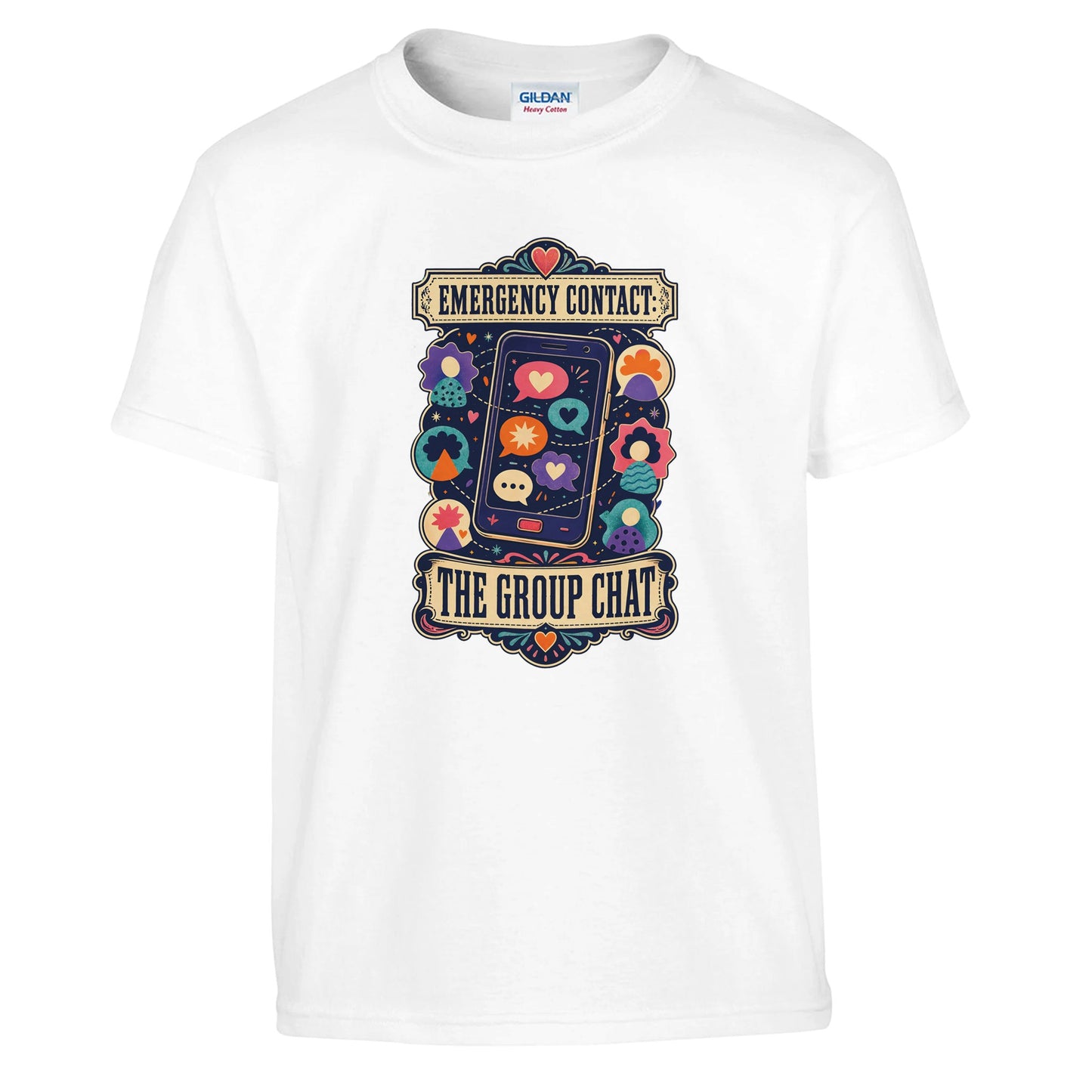Emergency Contact — The Group Chat Kids' T-shirt — product view 1