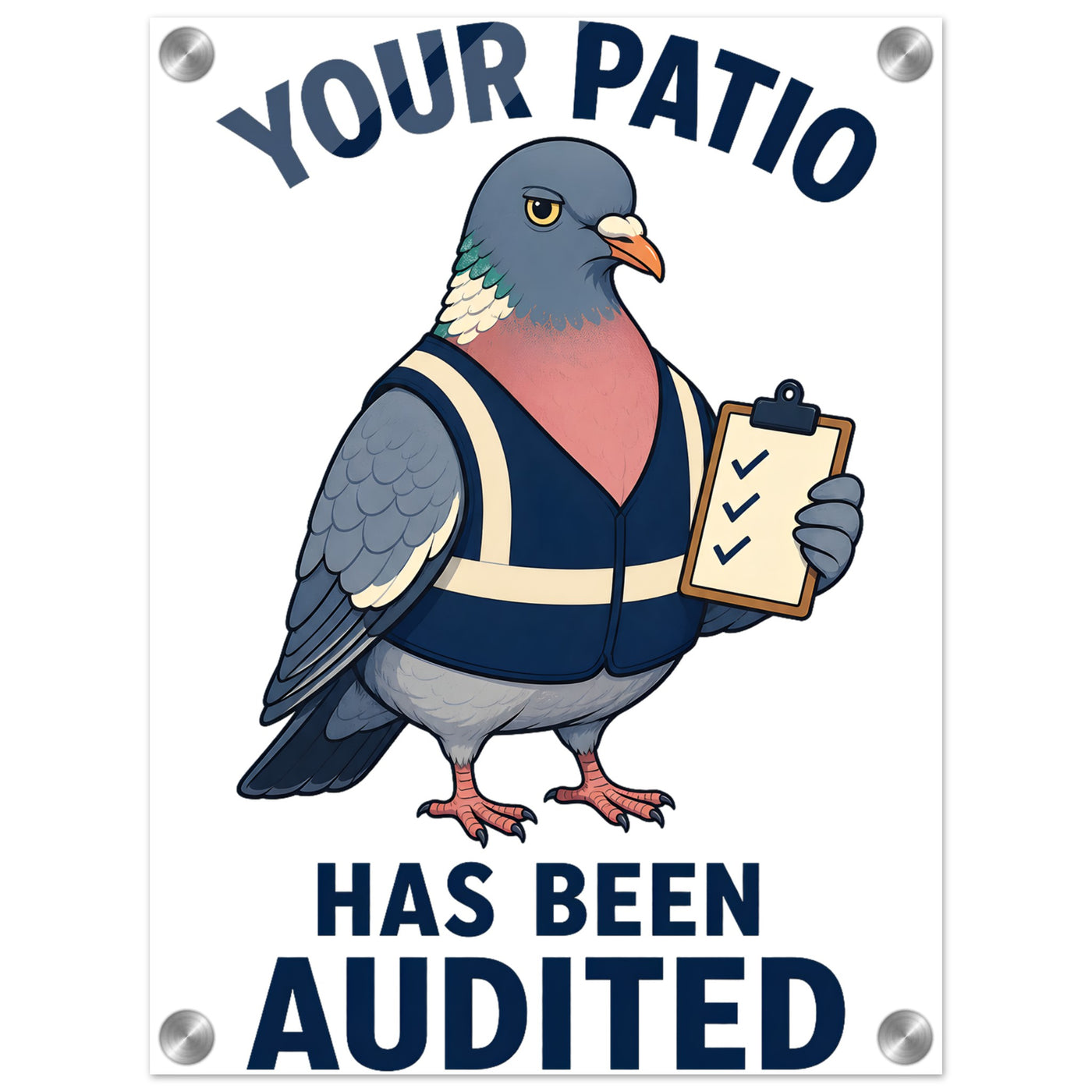 Your Patio Has Been Audited Pigeon Graphic Acrylic Print