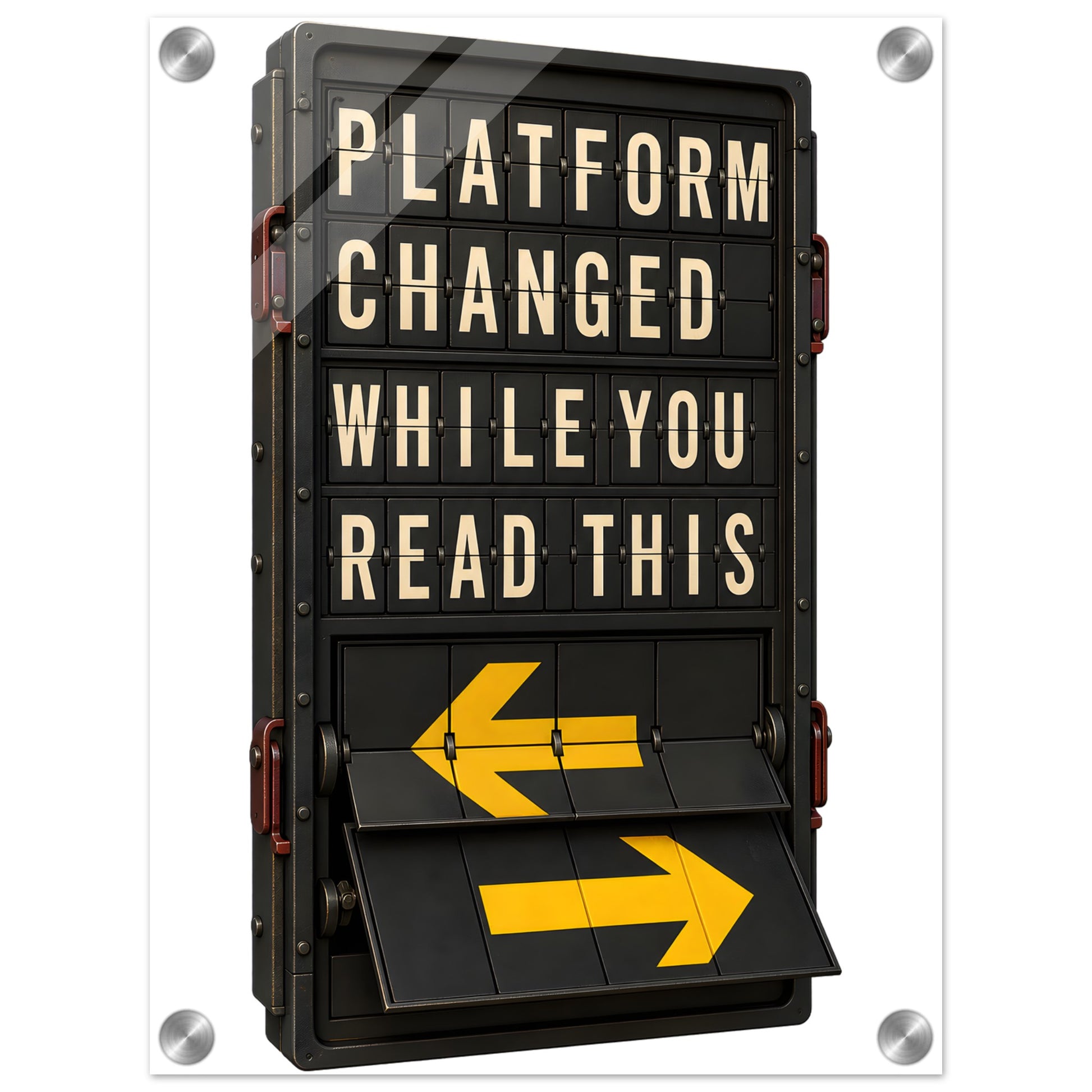 Platform Changed While You Read This Acrylic Print — product view 1
