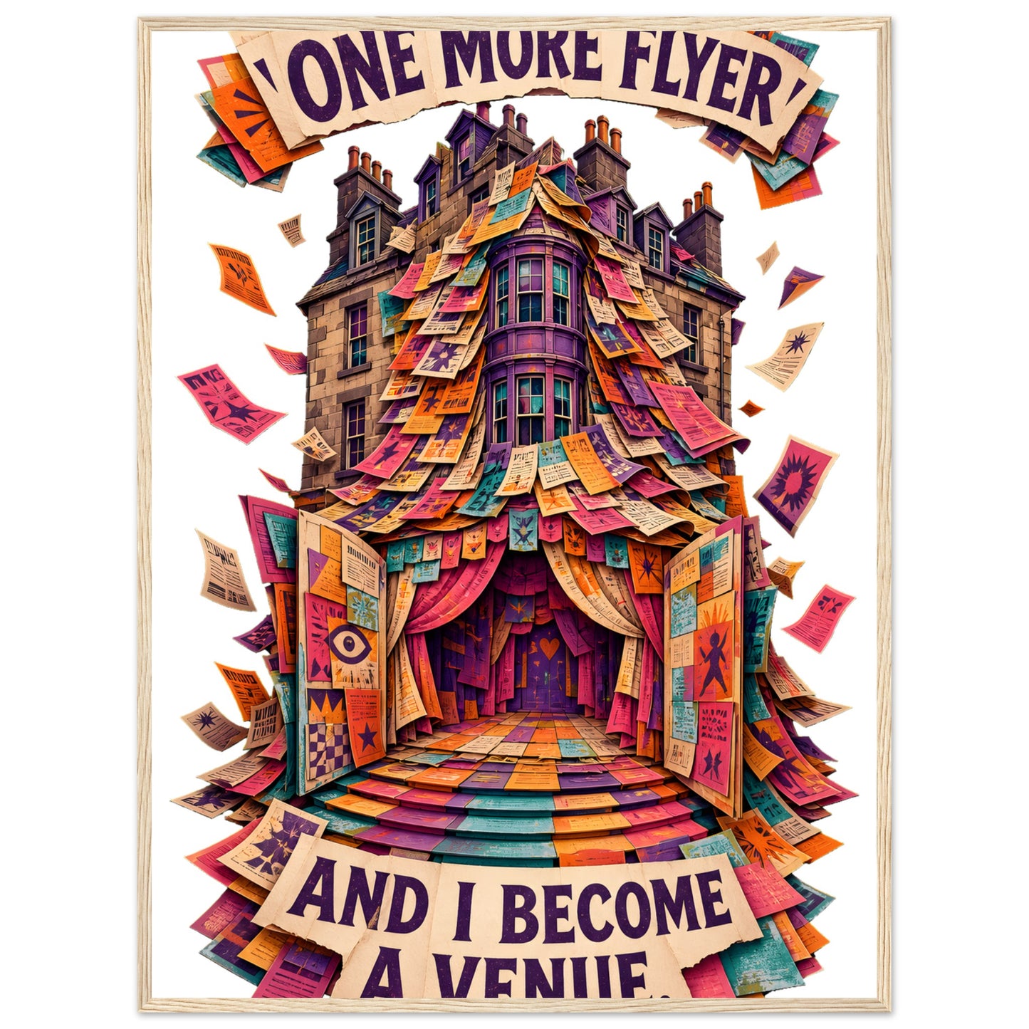 One More Flyer and I Become a Venue Framed Wall Art — product view 5