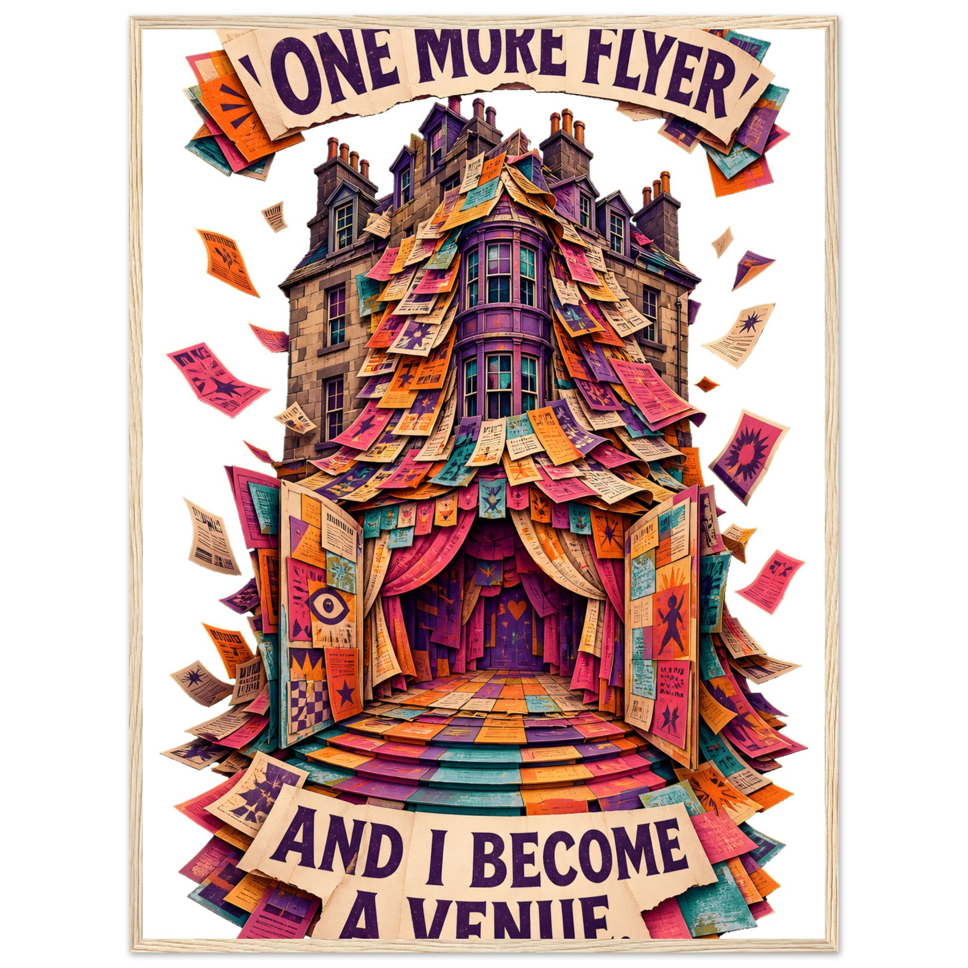 One More Flyer and I Become a Venue Framed Wall Art — product view 5