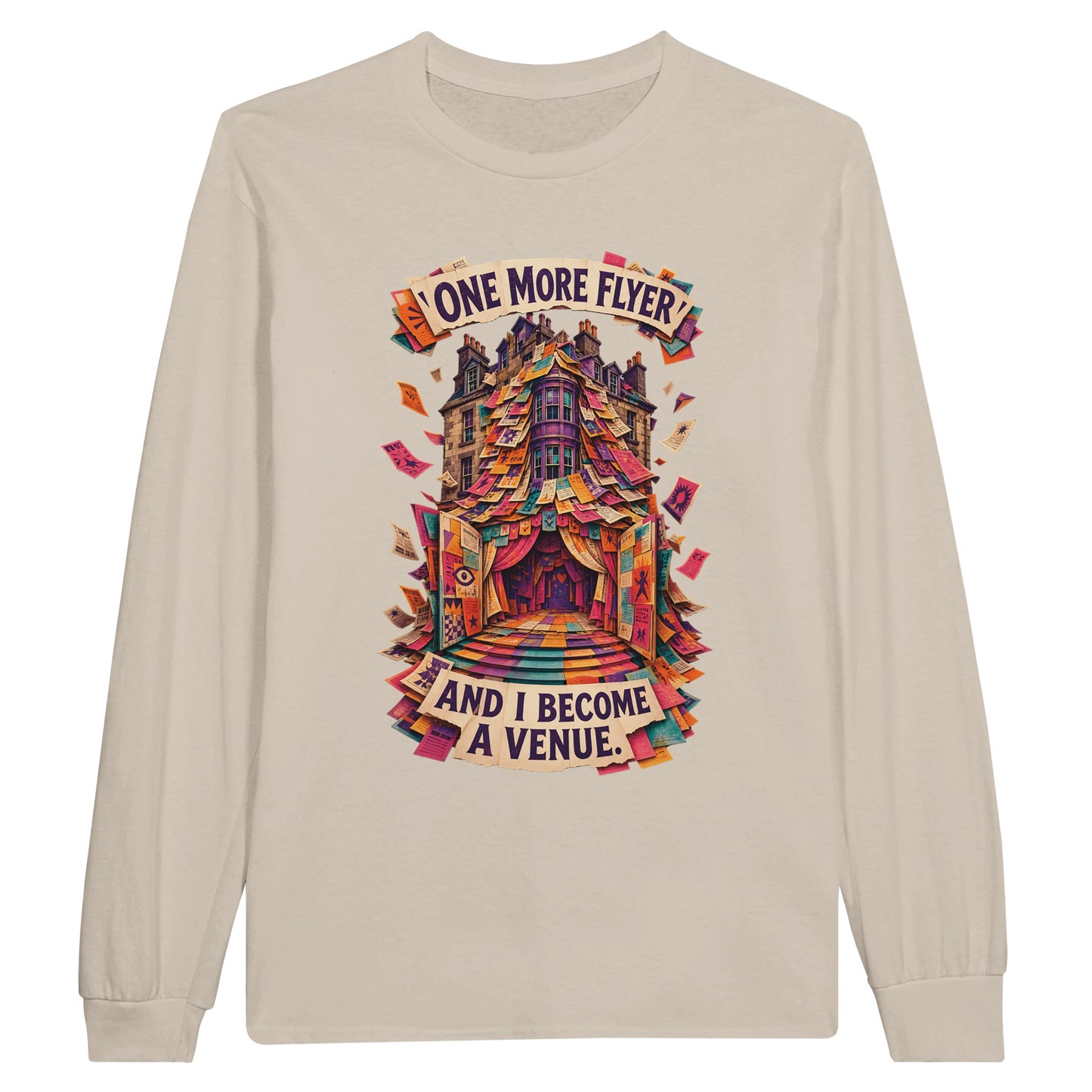 One More Flyer and I Become a Venue Long-Sleeve T-shirt — product view 3