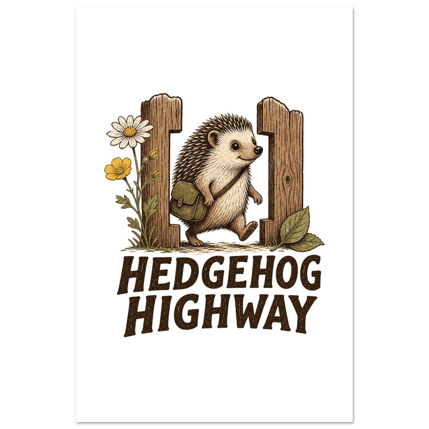 Hedgehog Highway Garden Graphic Poster — product view 5