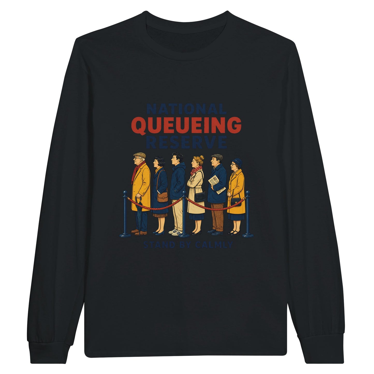 National Queueing Reserve – British Queue Graphic Long-Sleeve T-shirt — product view 7