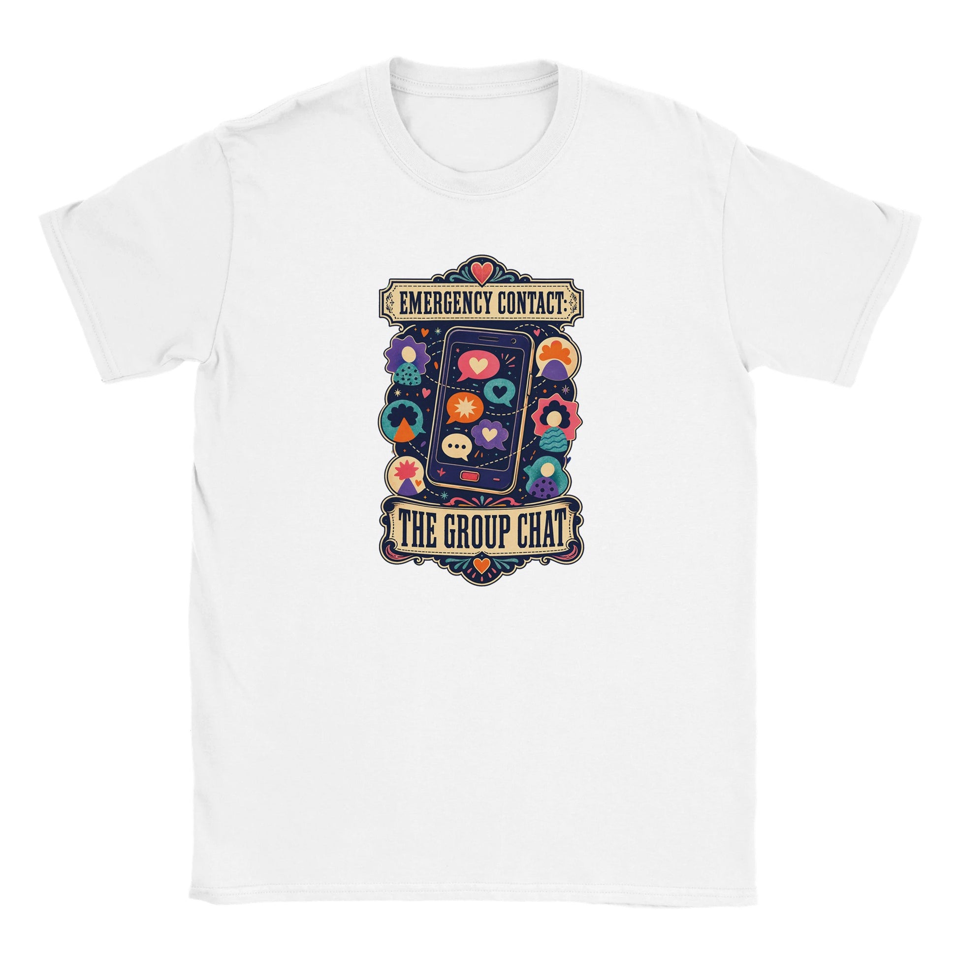Emergency Contact — The Group Chat Kids' T-shirt — product view 2