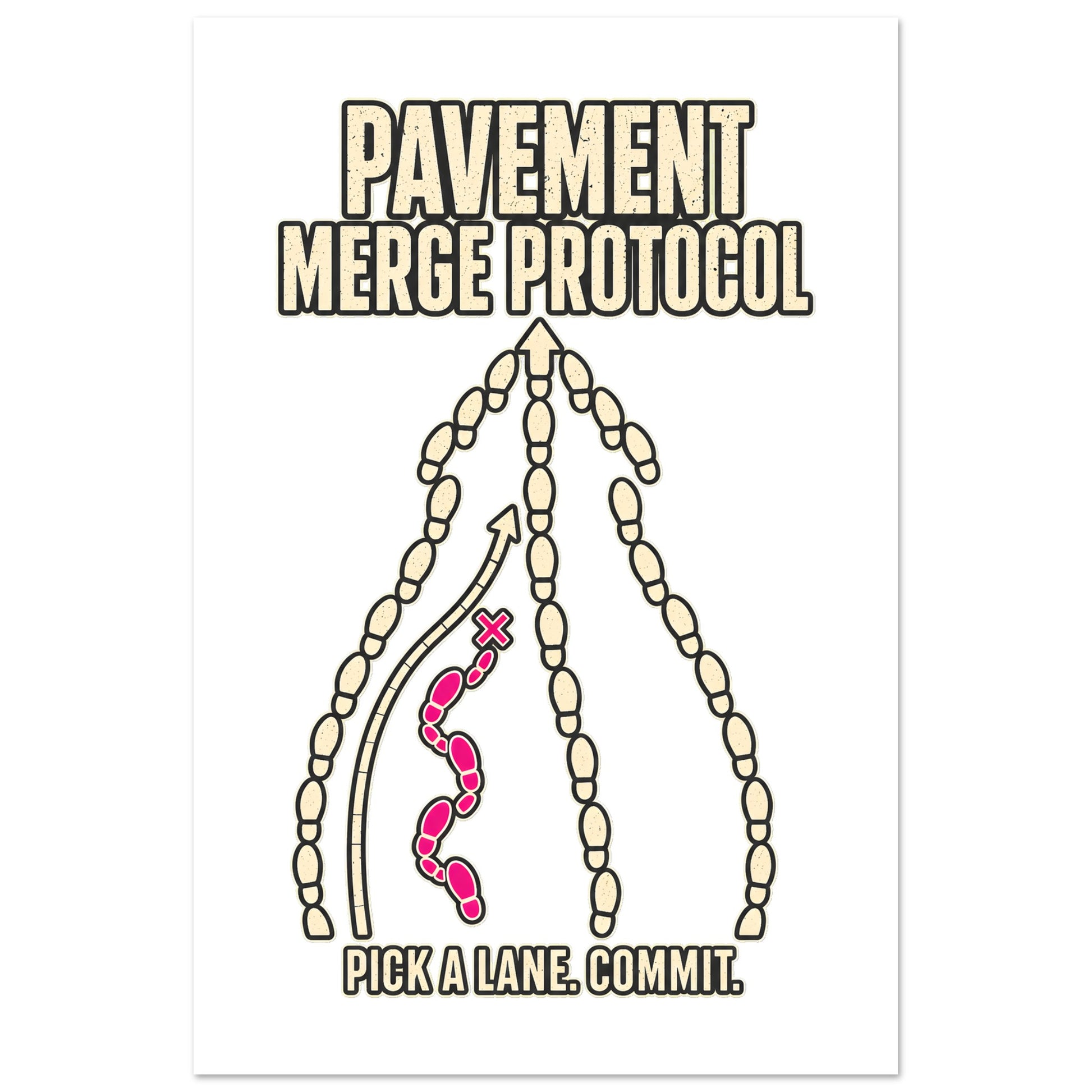 Pavement Merge Protocol — Pick a Lane Poster — product view 6