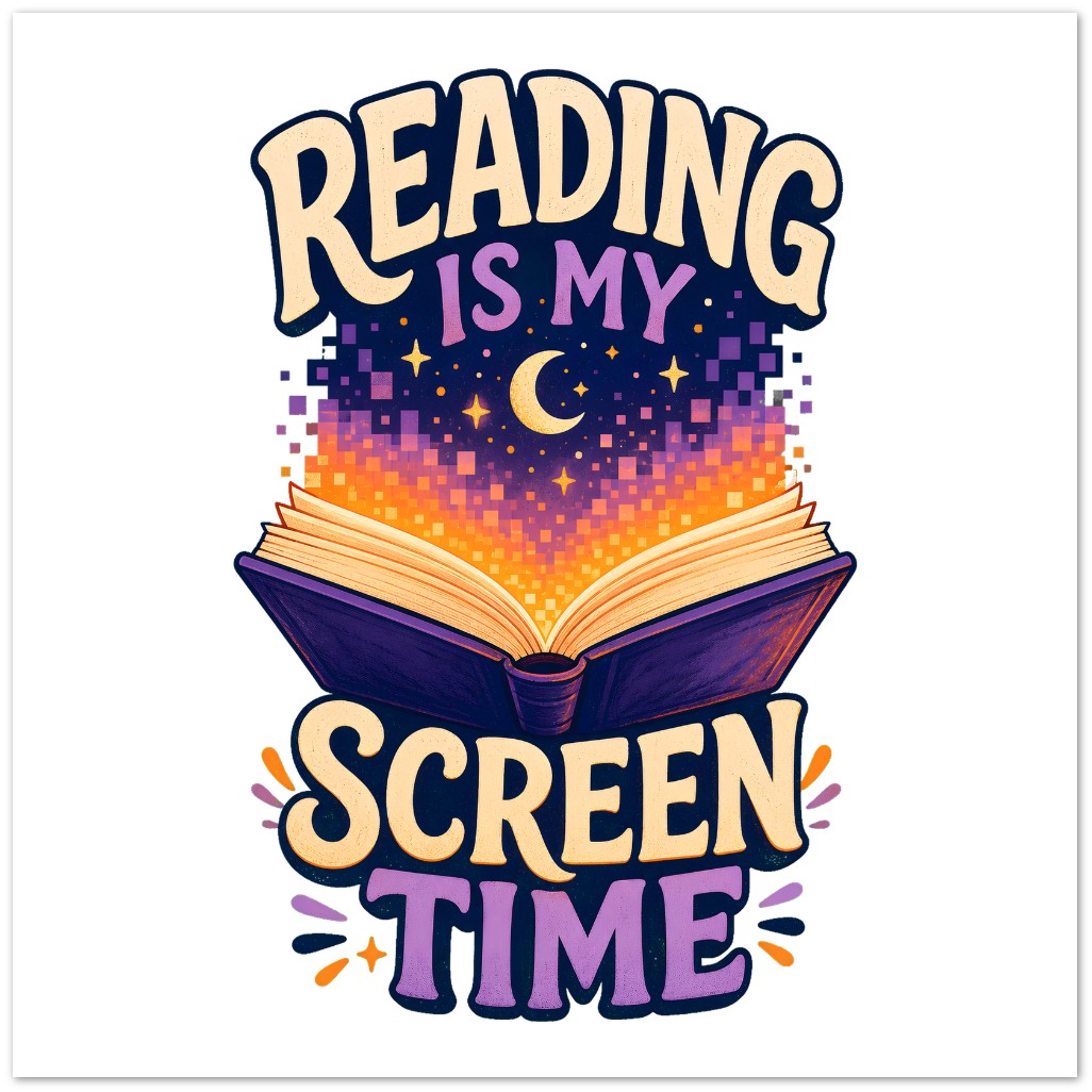 Reading Is My Screen Time Book Graphic Greeting Card Pack — product view 3