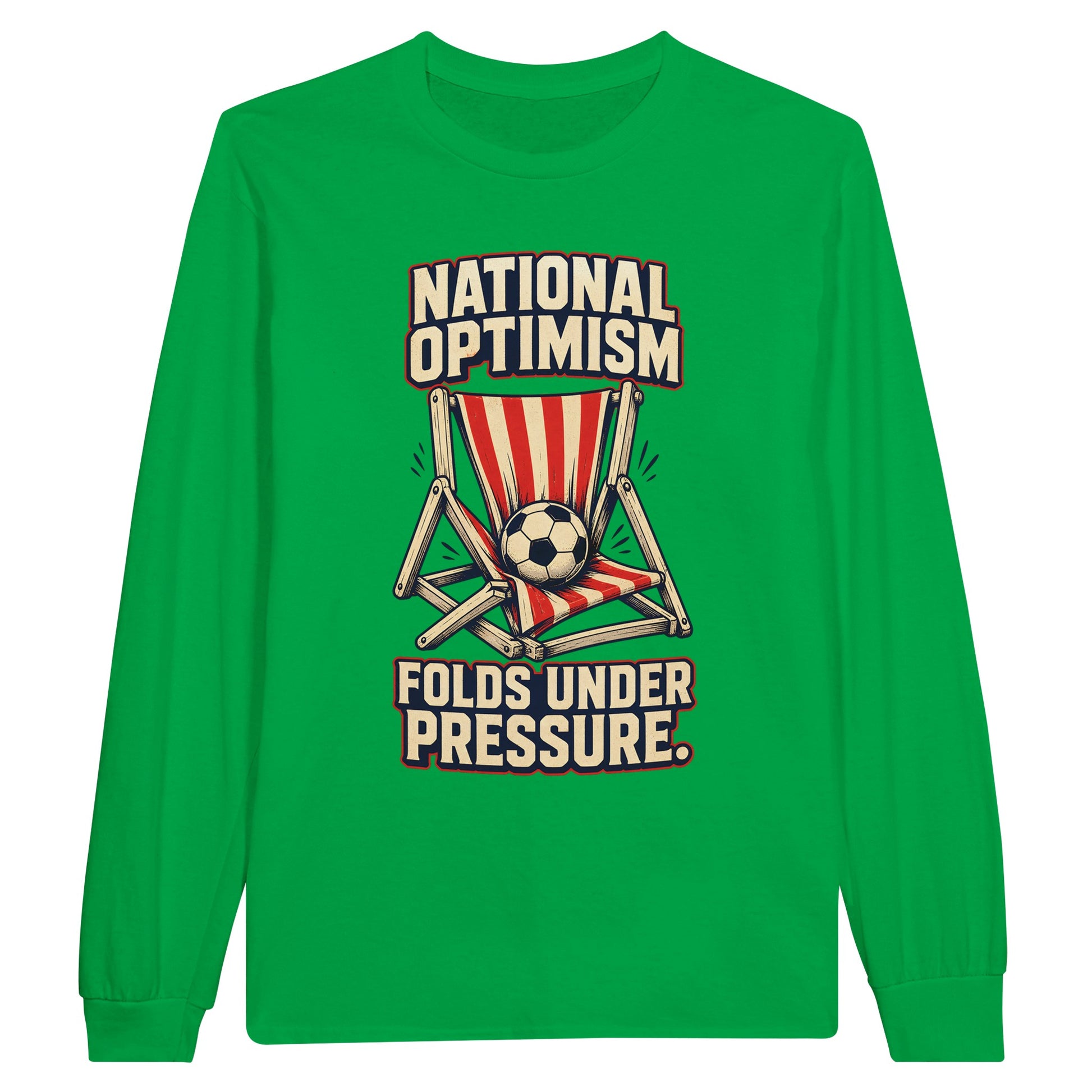 National Optimism Folds Under Pressure Football Long-Sleeve T-shirt — product view 12