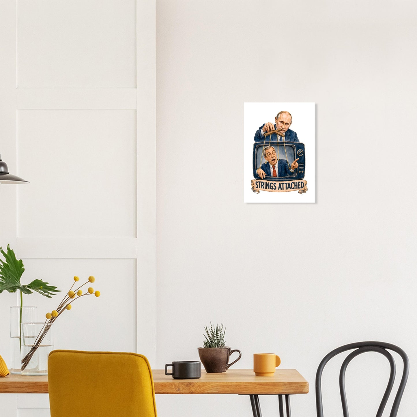 Strings Attached Political Satire Poster — product view 10